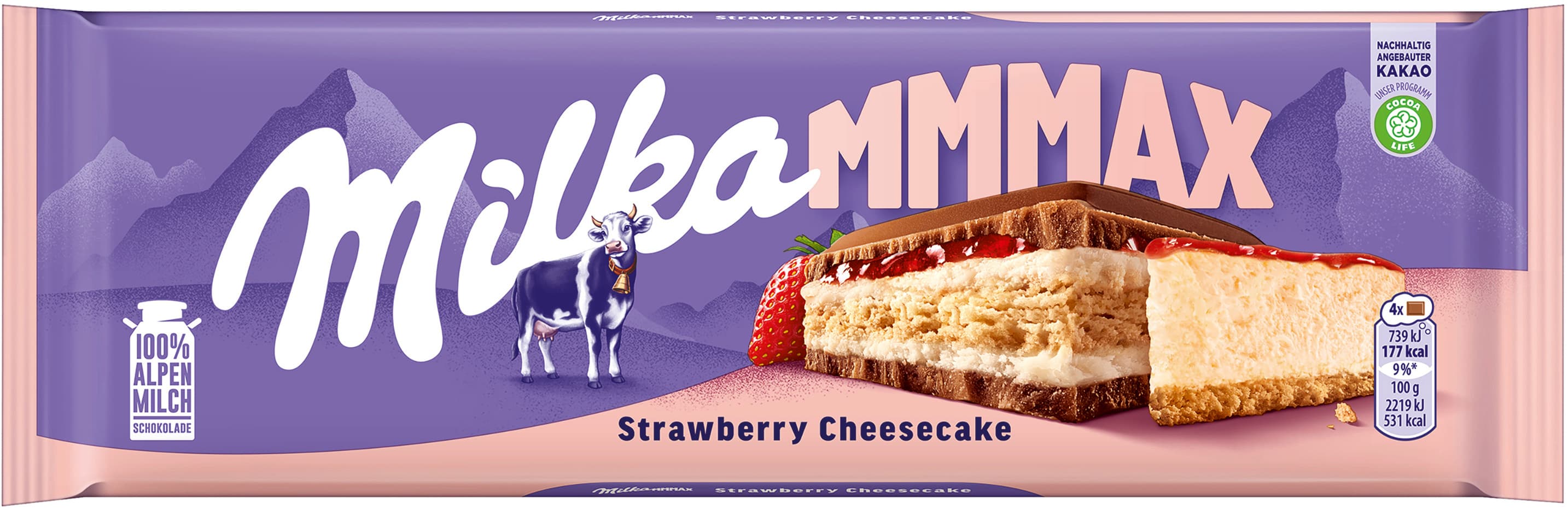 Milka Schokoladentafel Strawberry Cheesecake MMMAX