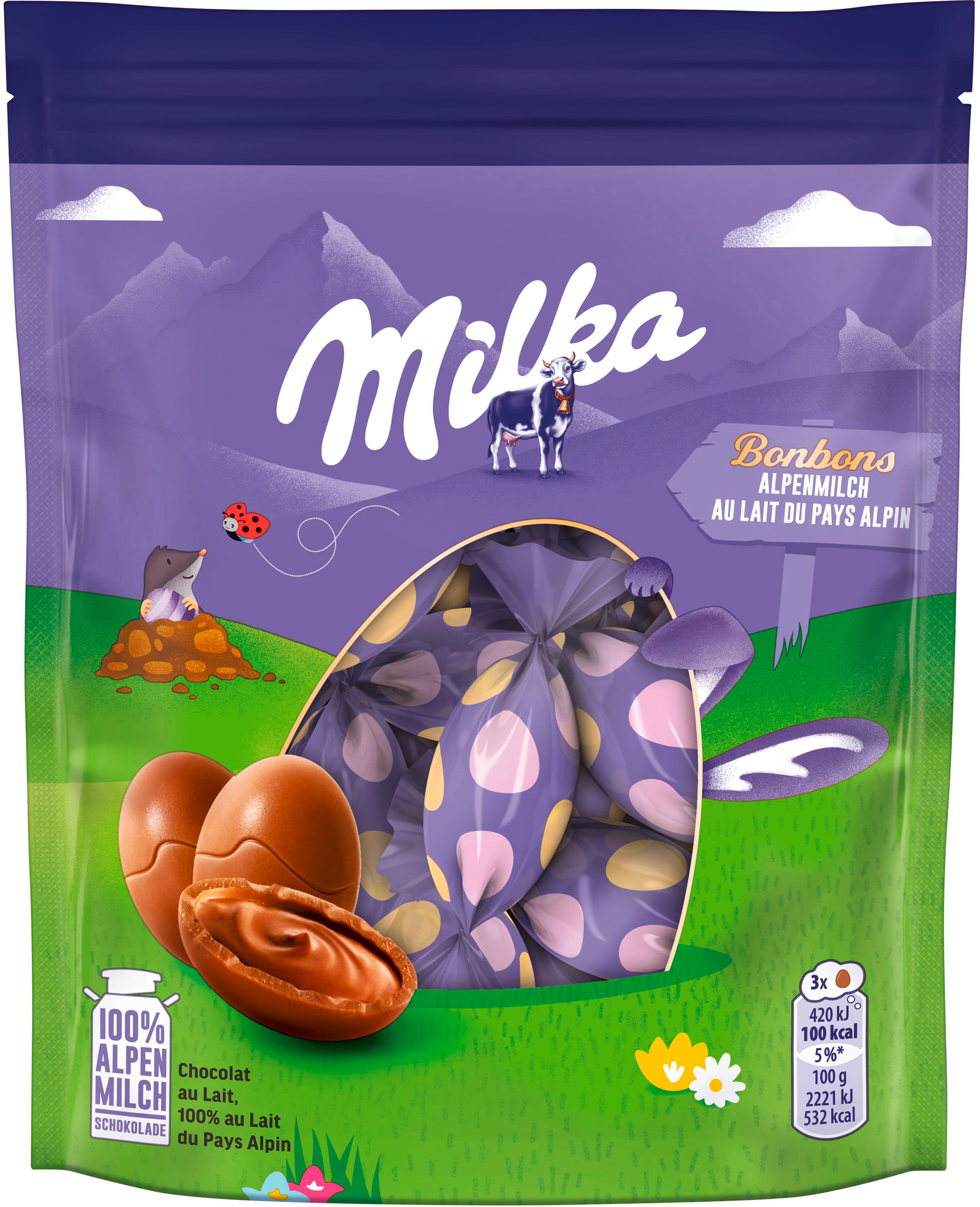 Milka Schokoeier Bonbon Alpenmilch