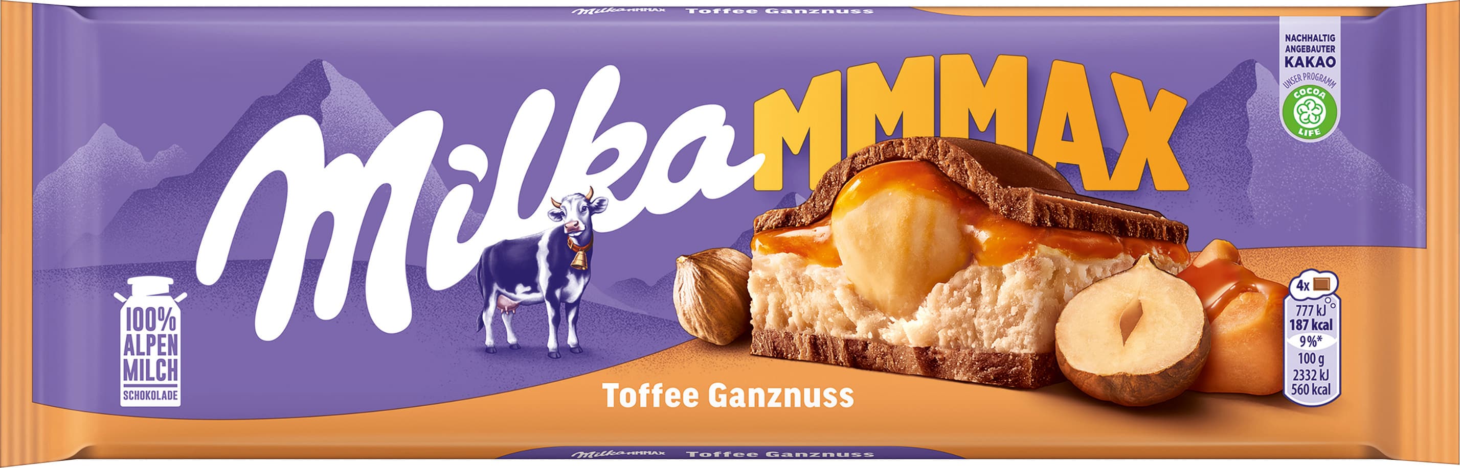 Milka Schokoladentafel Toffee Ganznuss MMMAX