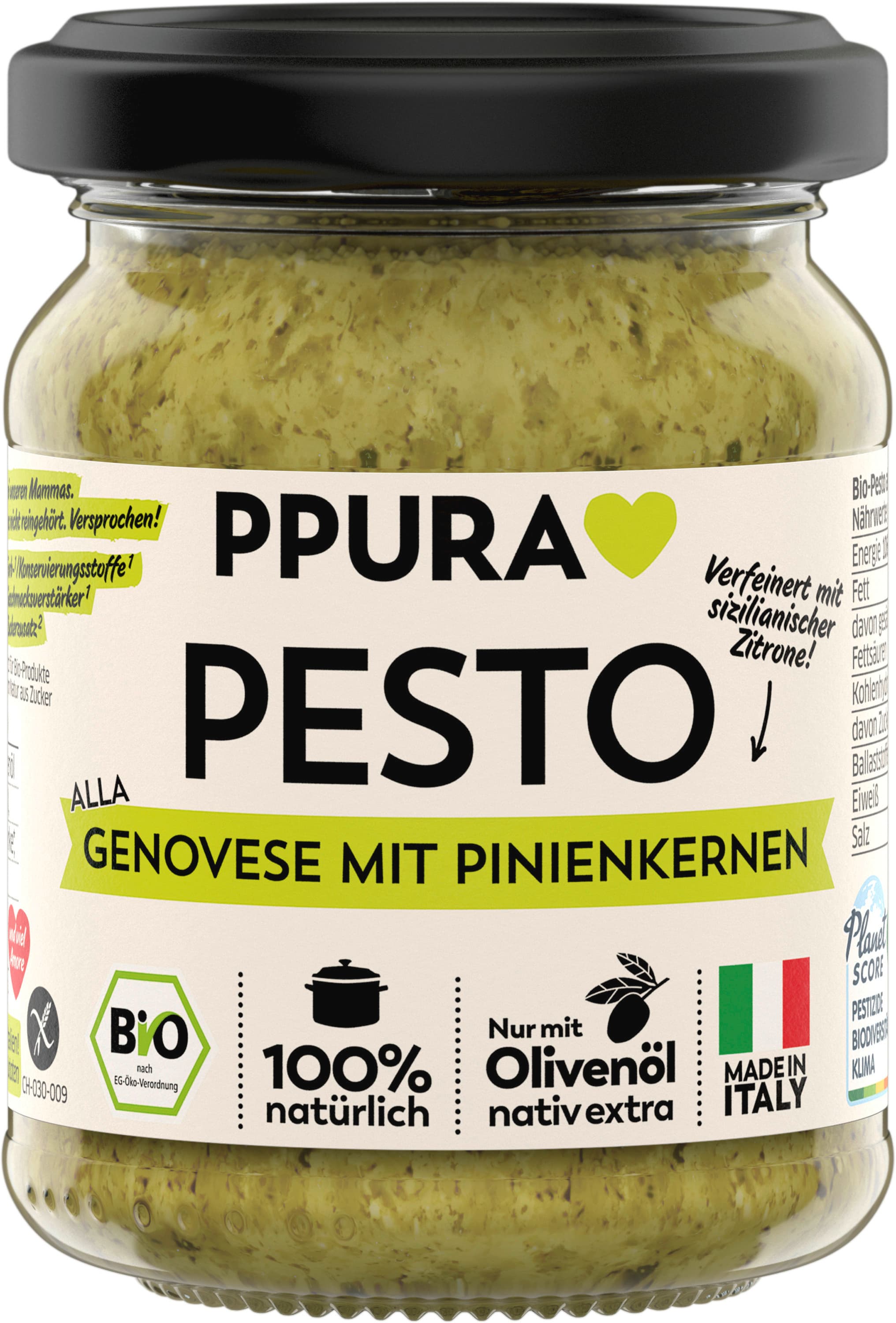 PPURA Bio Pesto alla Genovese, 100% natürlich