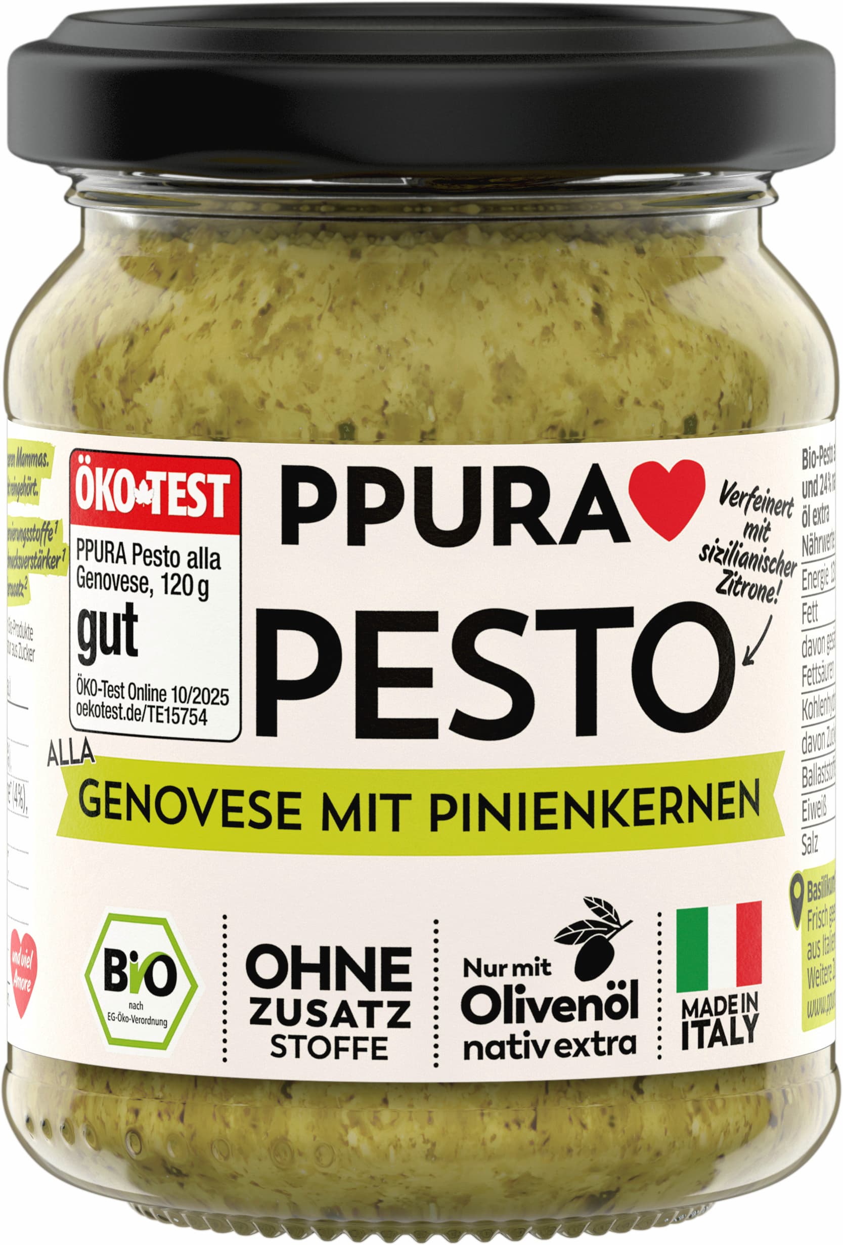 PPURA Bio Pesto alla Genovese, 100% natürlich
