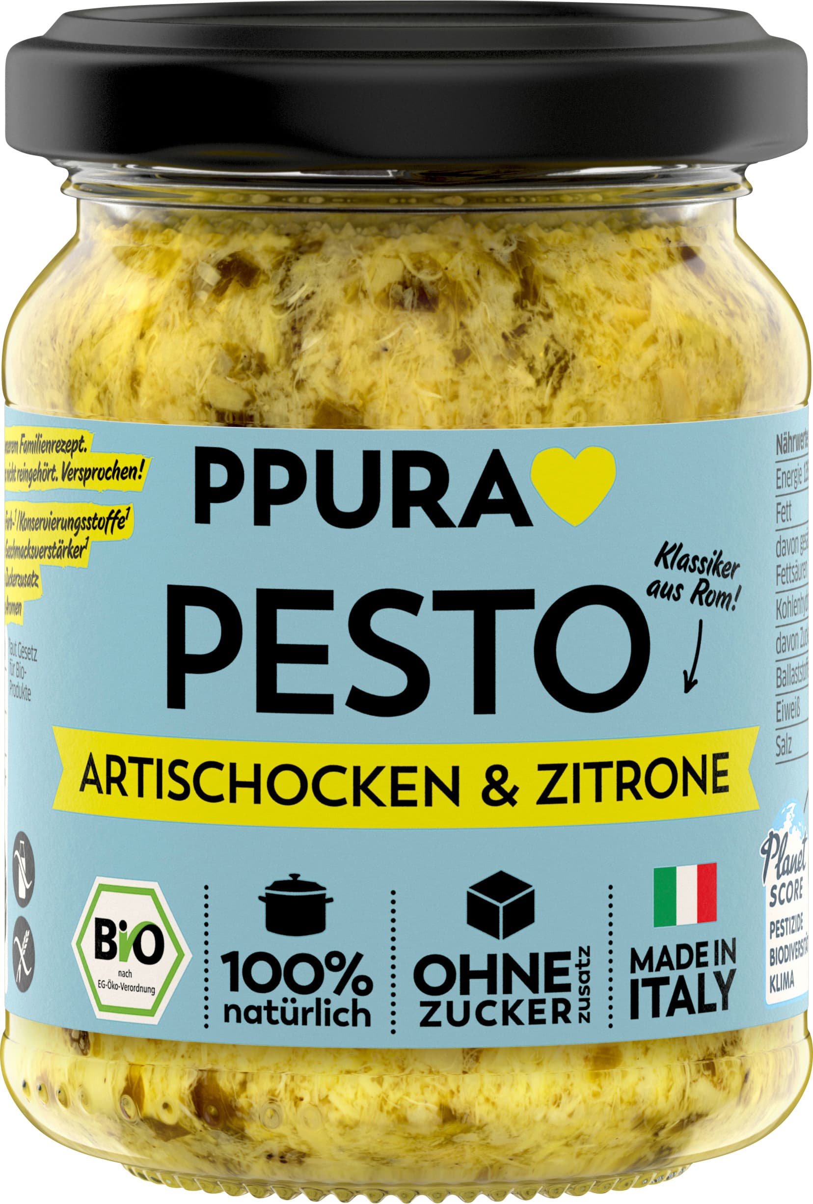PPURA Bio Pesto Artischocke, 100% natürlich
