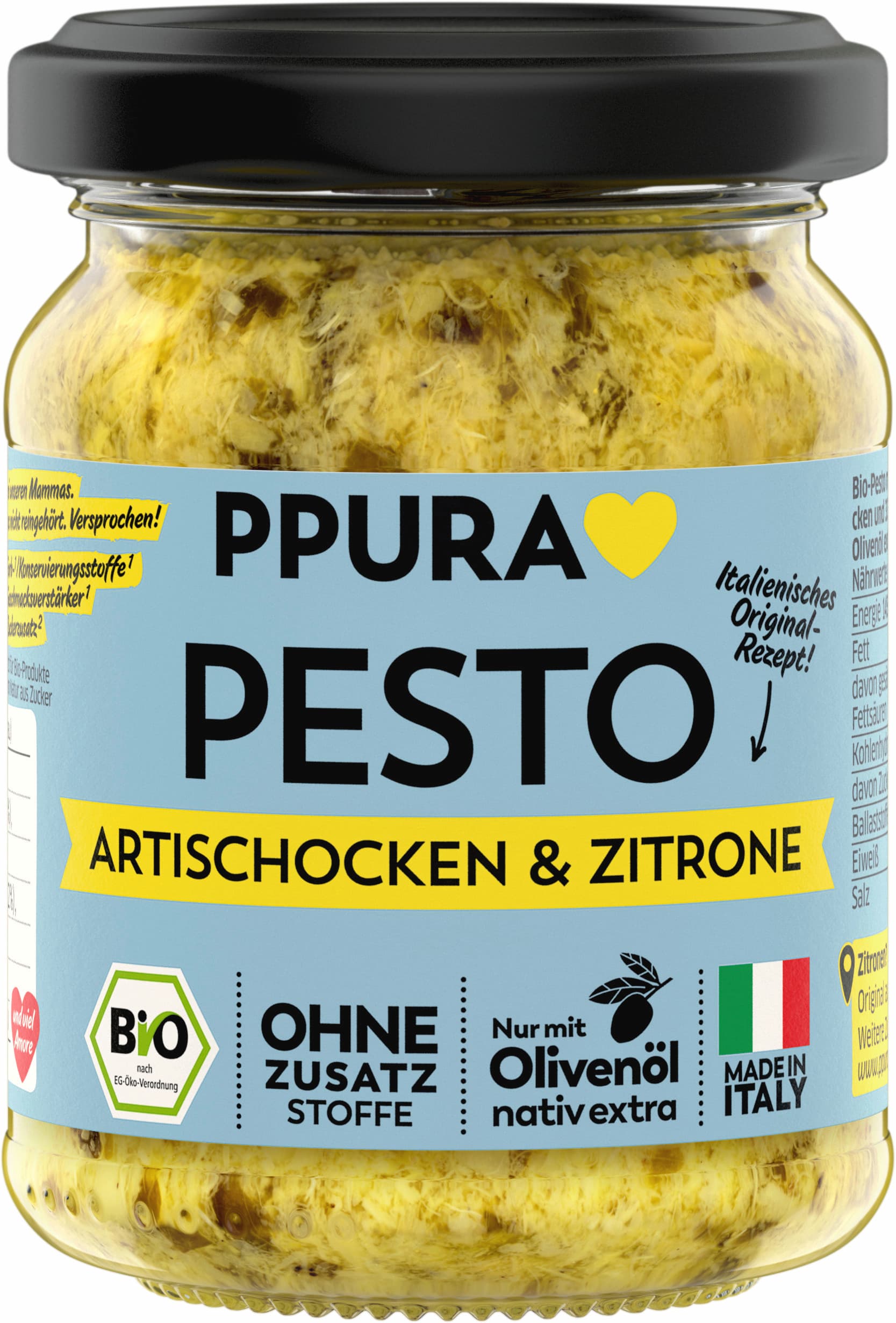 PPURA Bio Pesto Artischocke, 100% natürlich