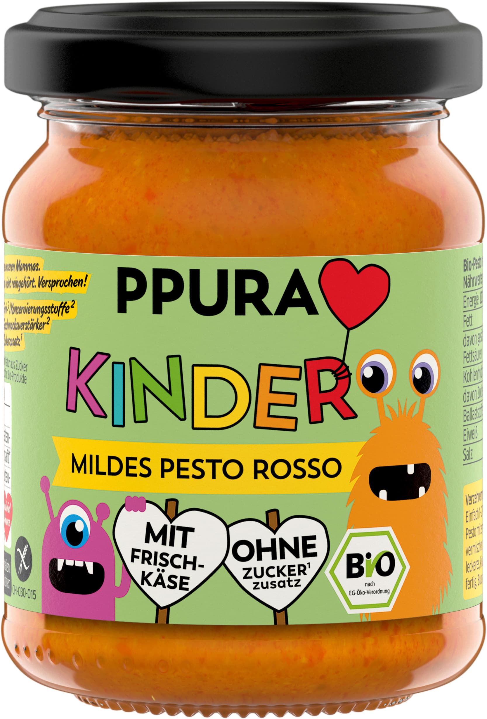 PPURA Bio Mildes Pesto Rosso für Kinder