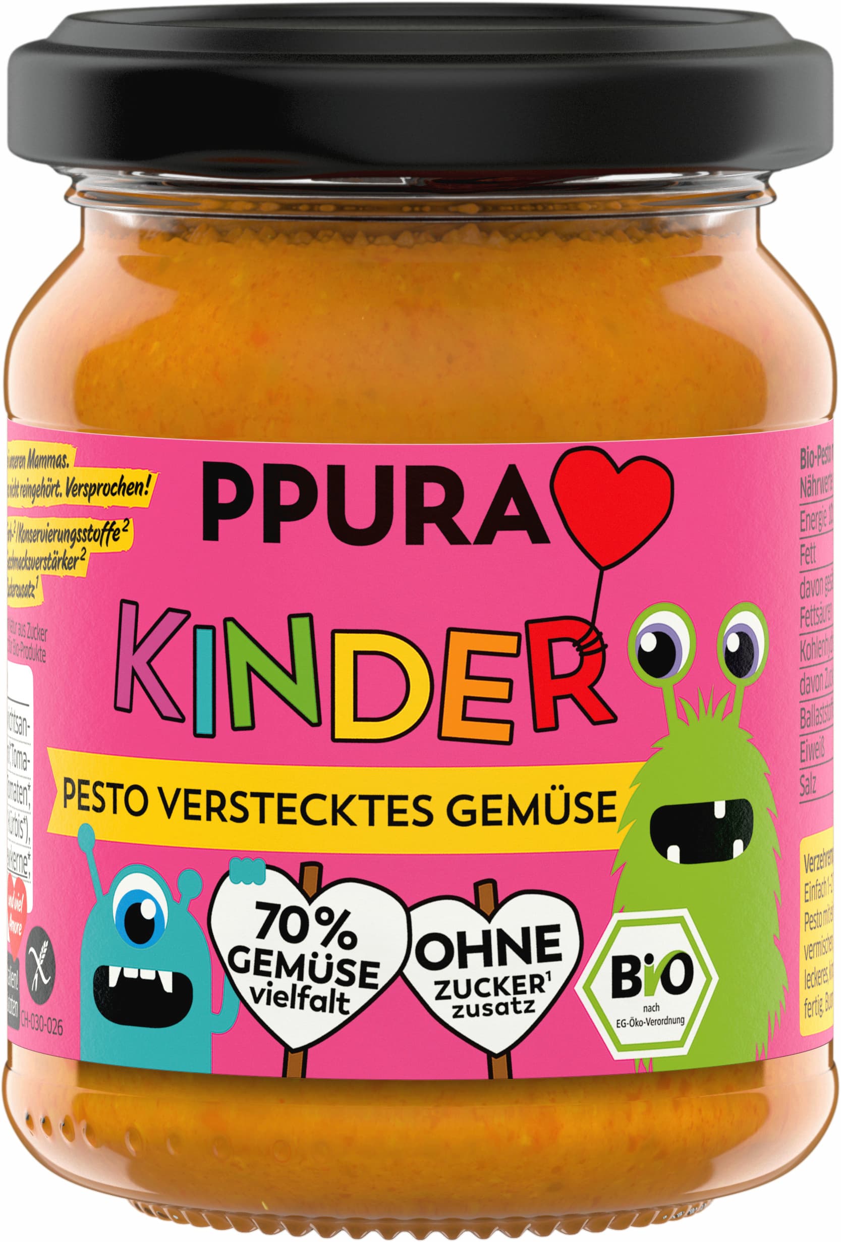 PPURA Bio Pesto für Kinder mit verstecktem Gemüse
