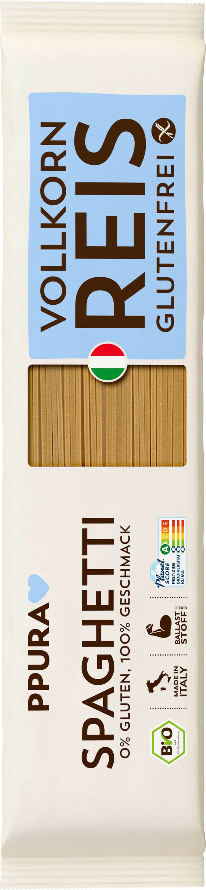 PPURA Bio Spaghetti aus Vollkornreis glutenfrei, 100% natürlich