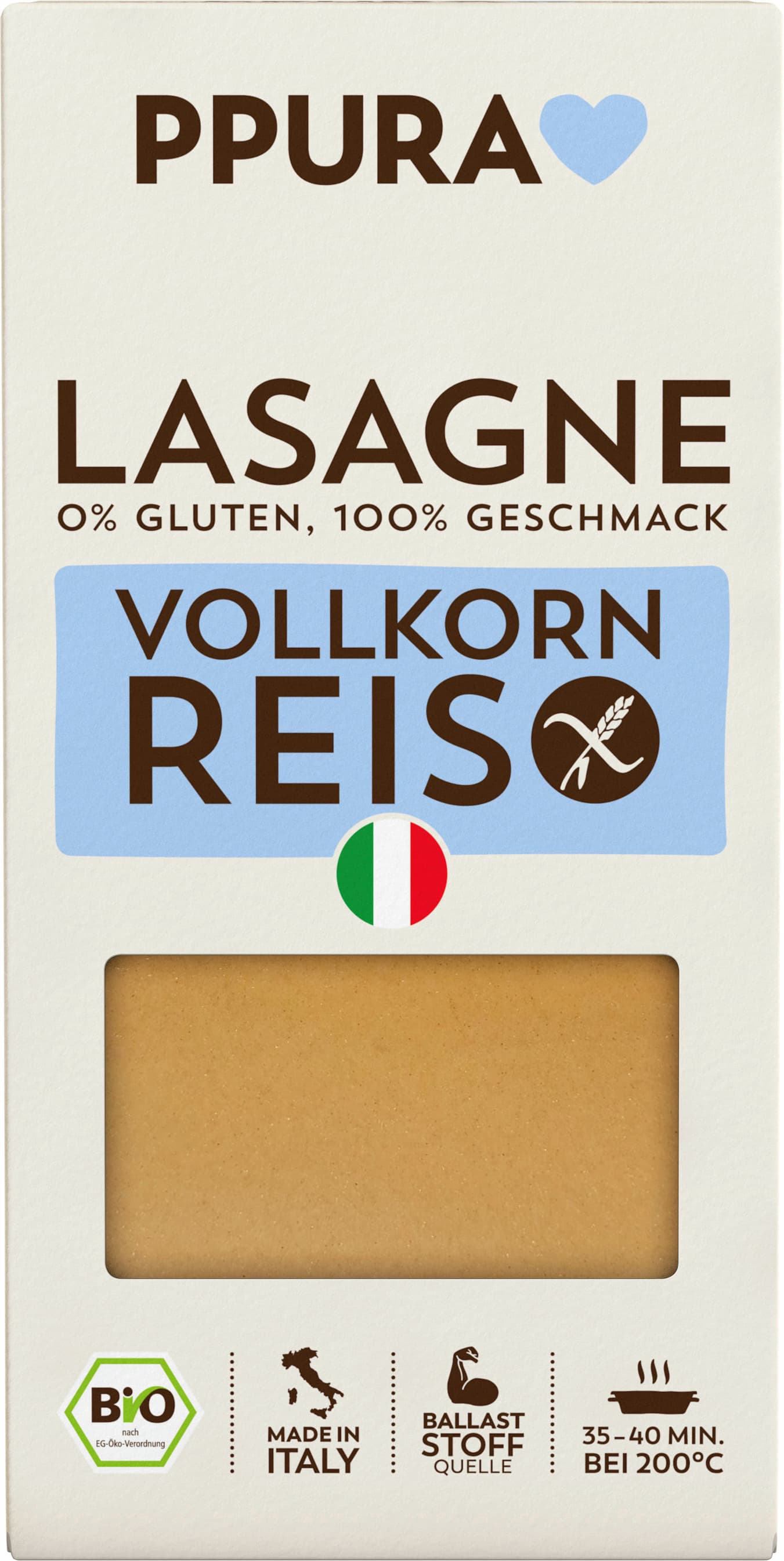 PPURA Bio Lasagne aus Vollkornreis