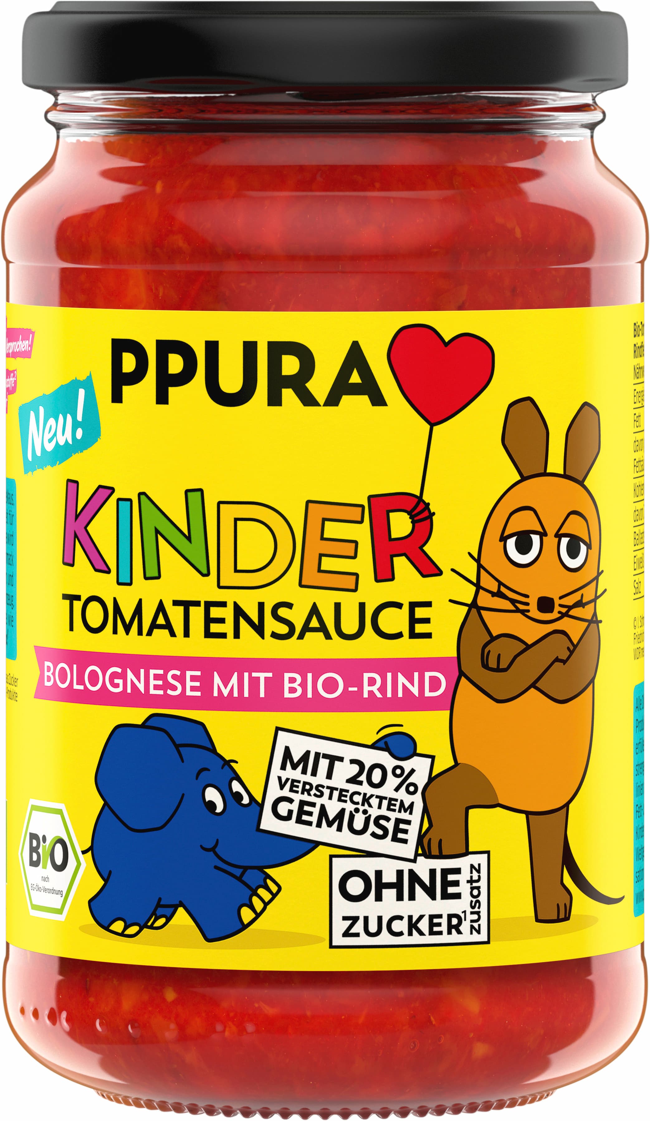 PPURA Bio Bolognese für Kinder mit verstecktem Gemüse