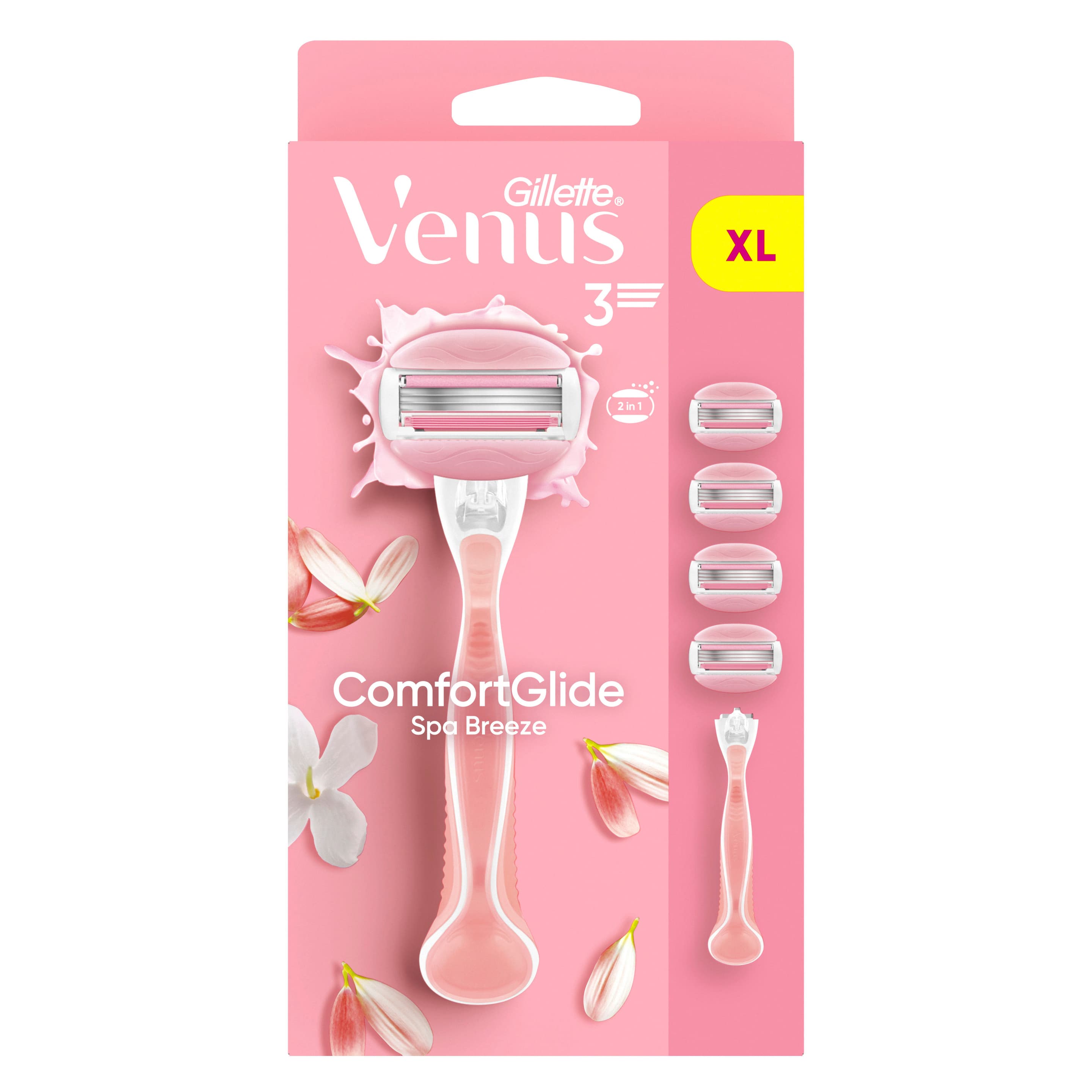 Gillette Venus Klingen + Rasierer Comfortglide Spa Breeze