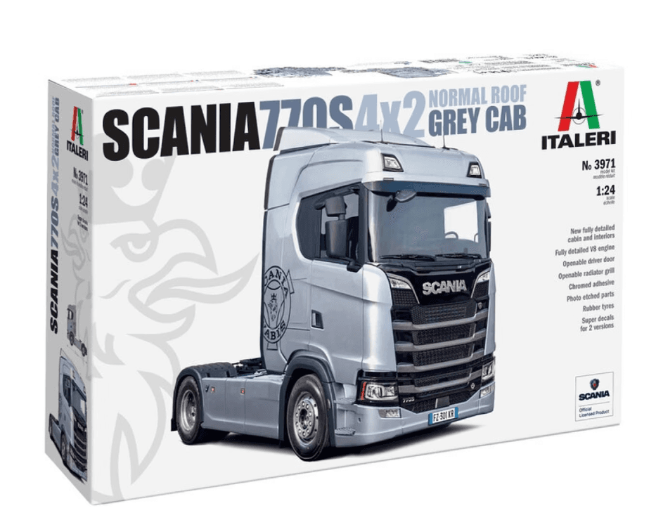 Italeri 1:24 Scania S770 4x2 Normal Roof GreyCap