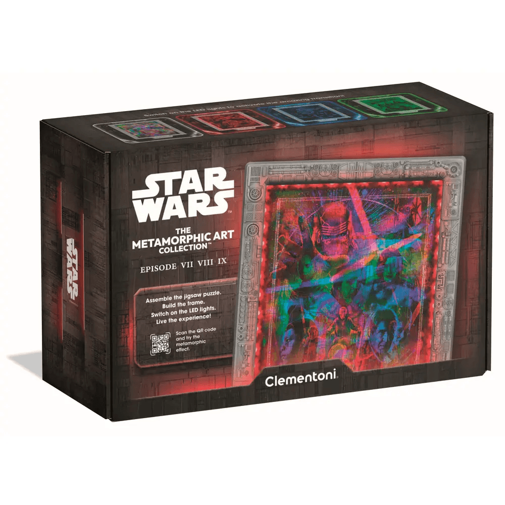 Clementoni Star Wars Metamorphic Art Collection Episoden VII–IX, 520 Teile mit LED-Rahmen