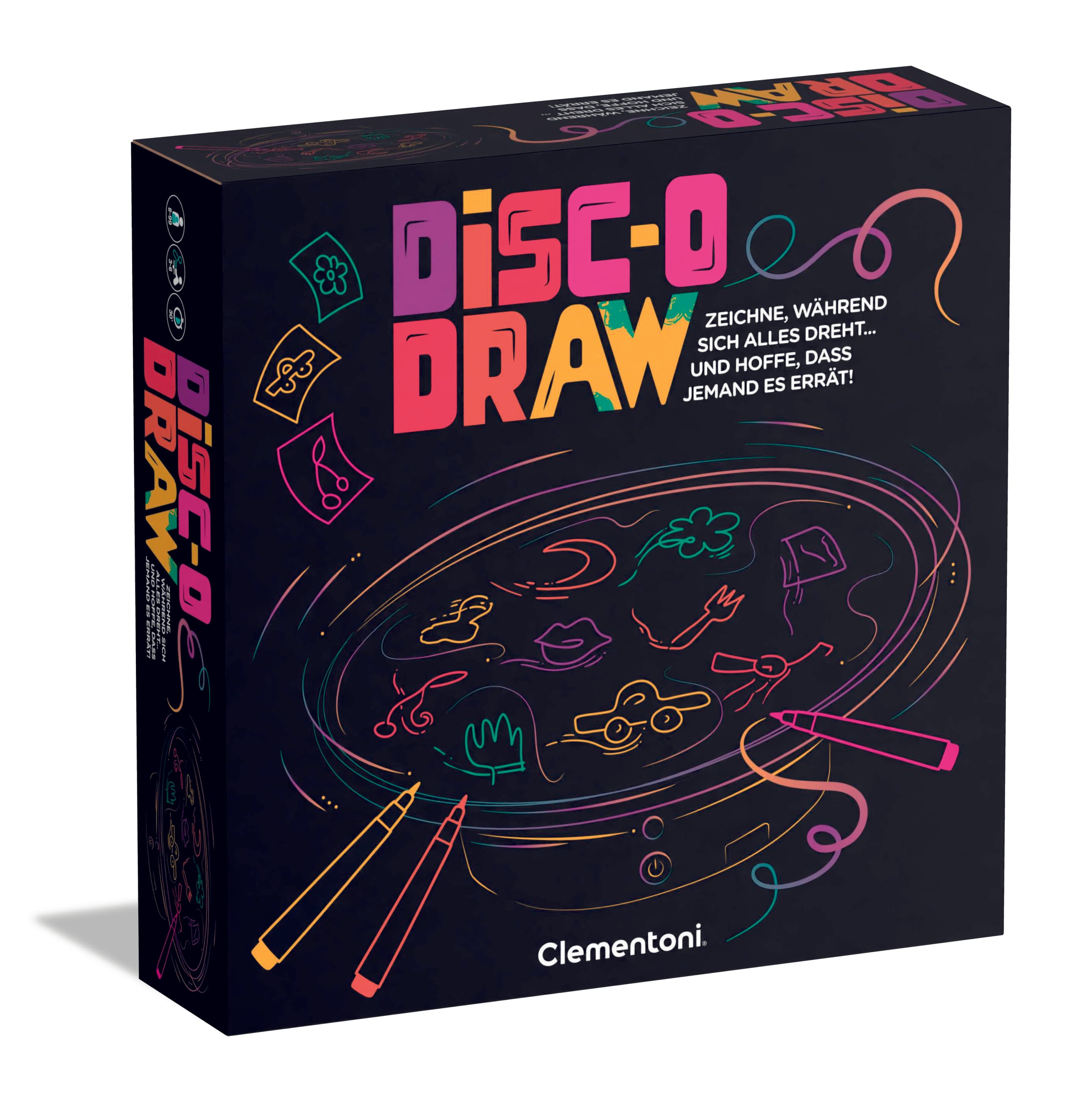 Clementoni Disco Draw – Wer hat den Dreh raus? Partyspiel ab 8 Jahren
