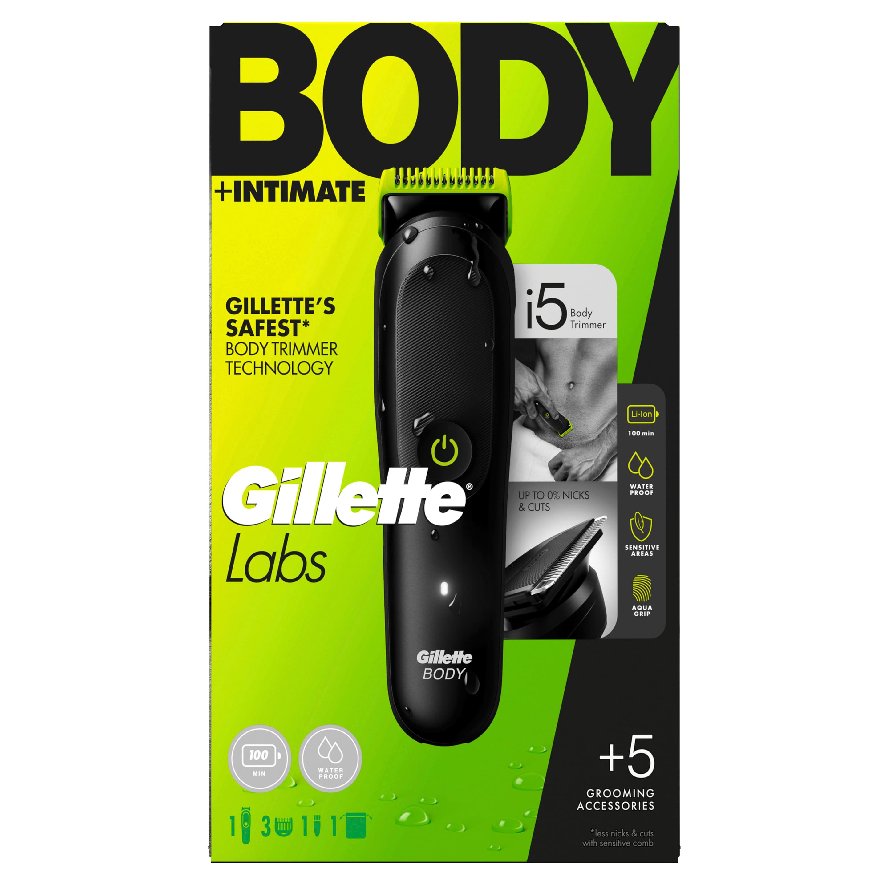 Gillette Labs Rasierer elektrisch Labs Body + Intimate Trimmer i5