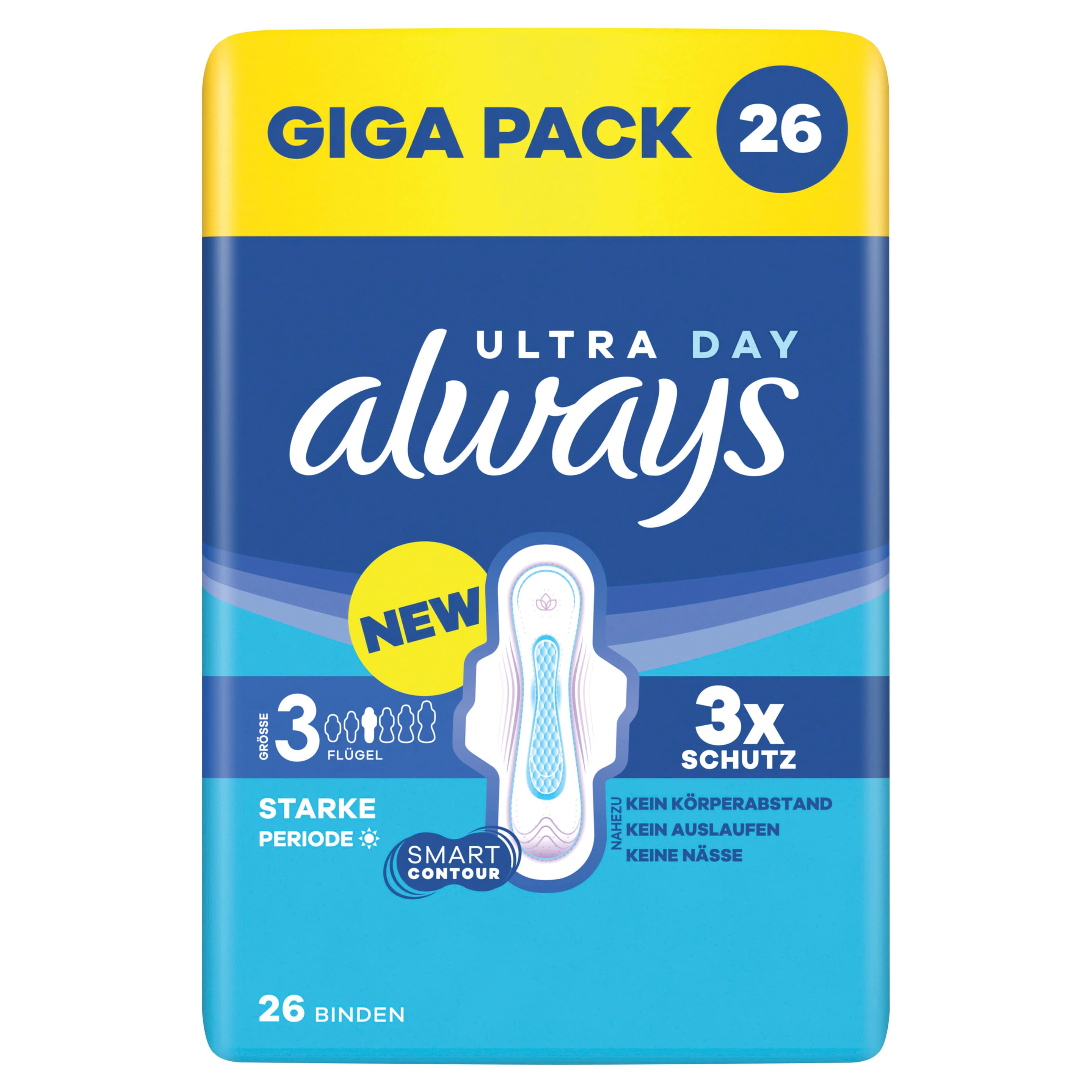 Always Ultra Day Damenbinden Größe 3 - mit Flügeln Gigapack