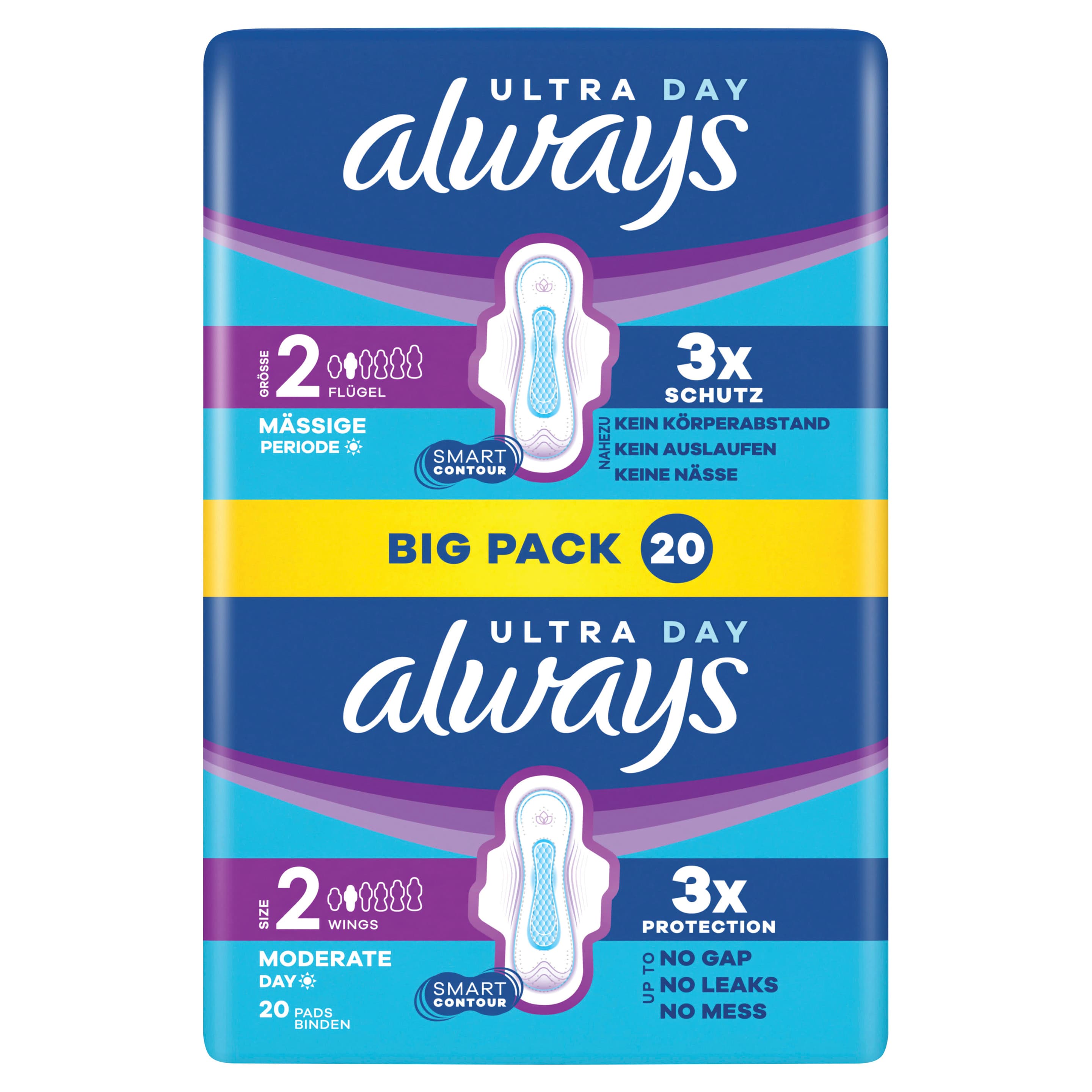 ALWAYS Ultra Mässige Periode (Größe 2) Damenbinden