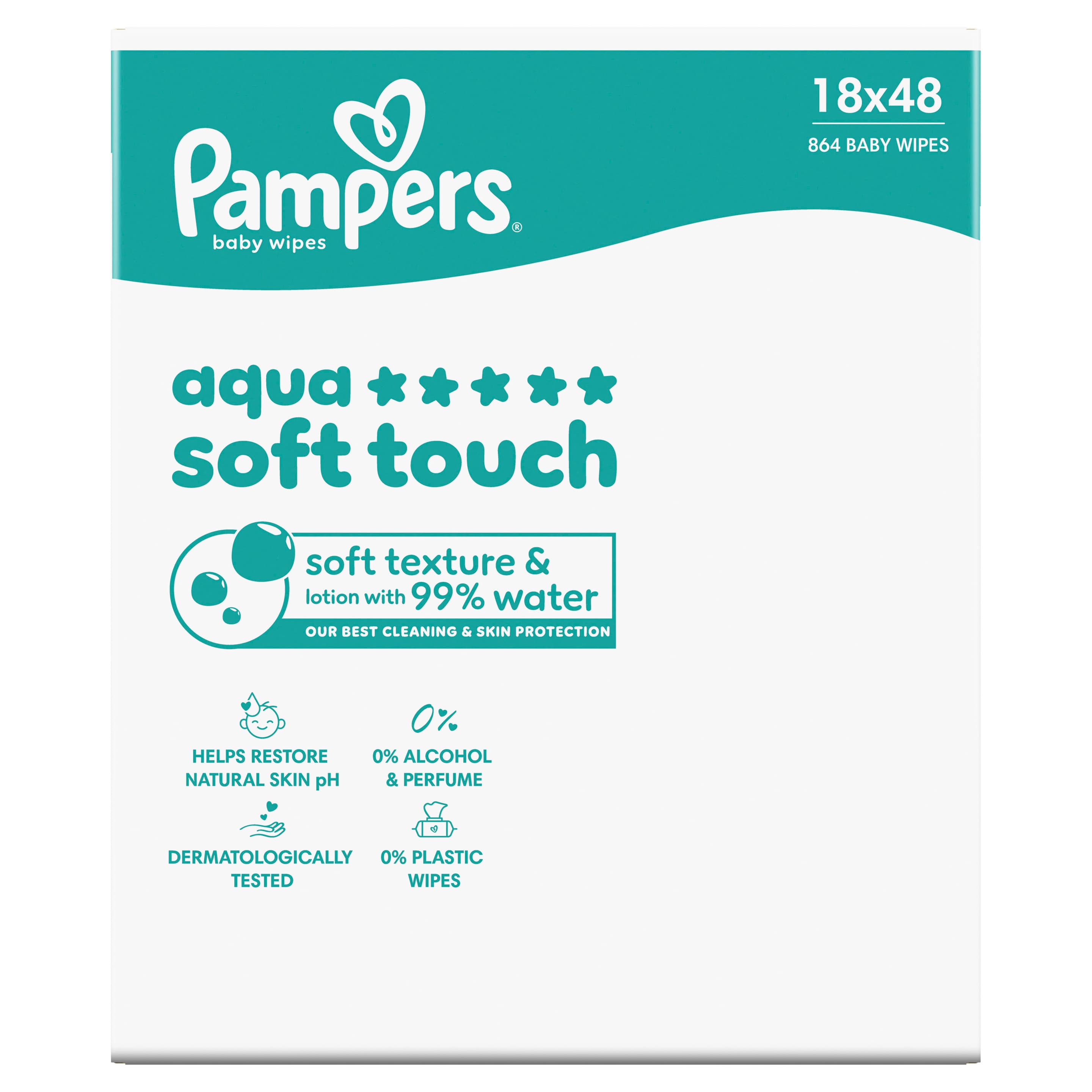 Pampers Feuchte Tücher Aqua Soft Touch 18x48 Stück