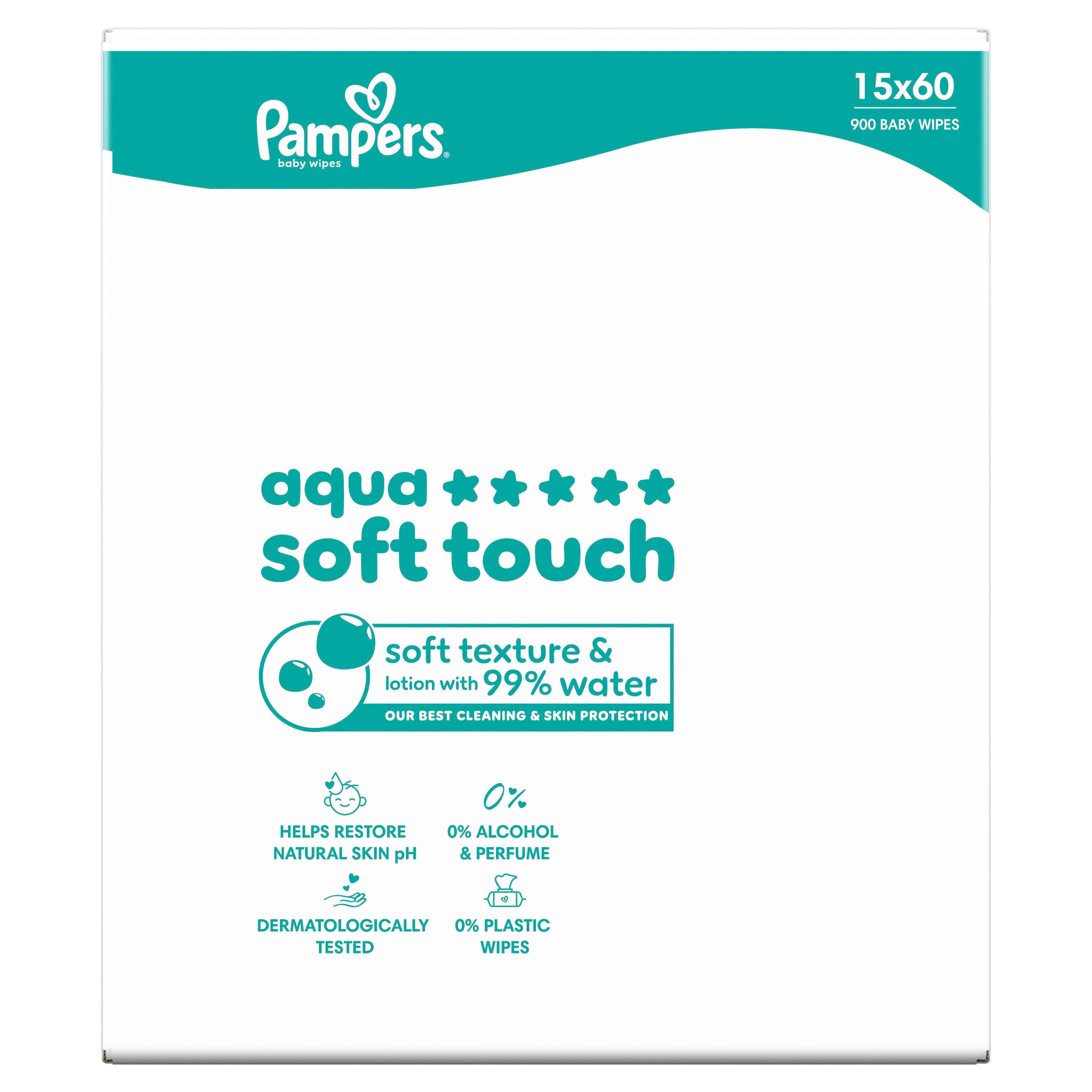 Pampers Feuchte Tücher Aqua Soft touch 15x60 Stück