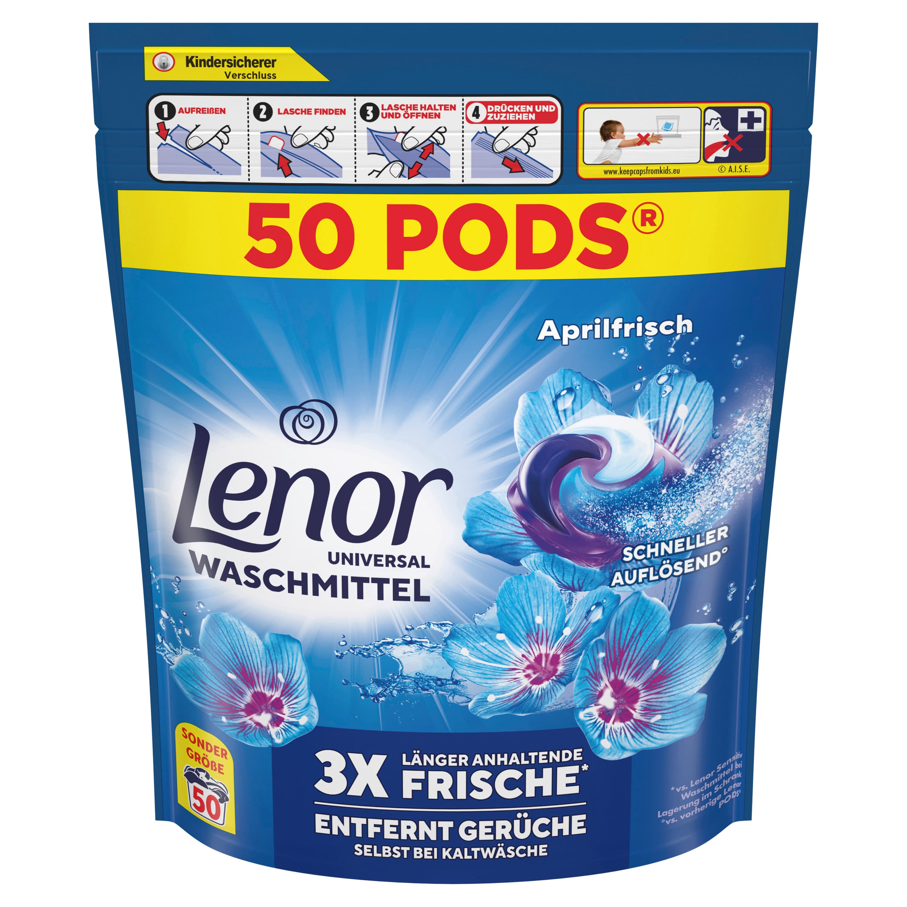 Lenor All-in-1 Vollwaschmittel Flüssig Pods Aprilfrisch 100WL