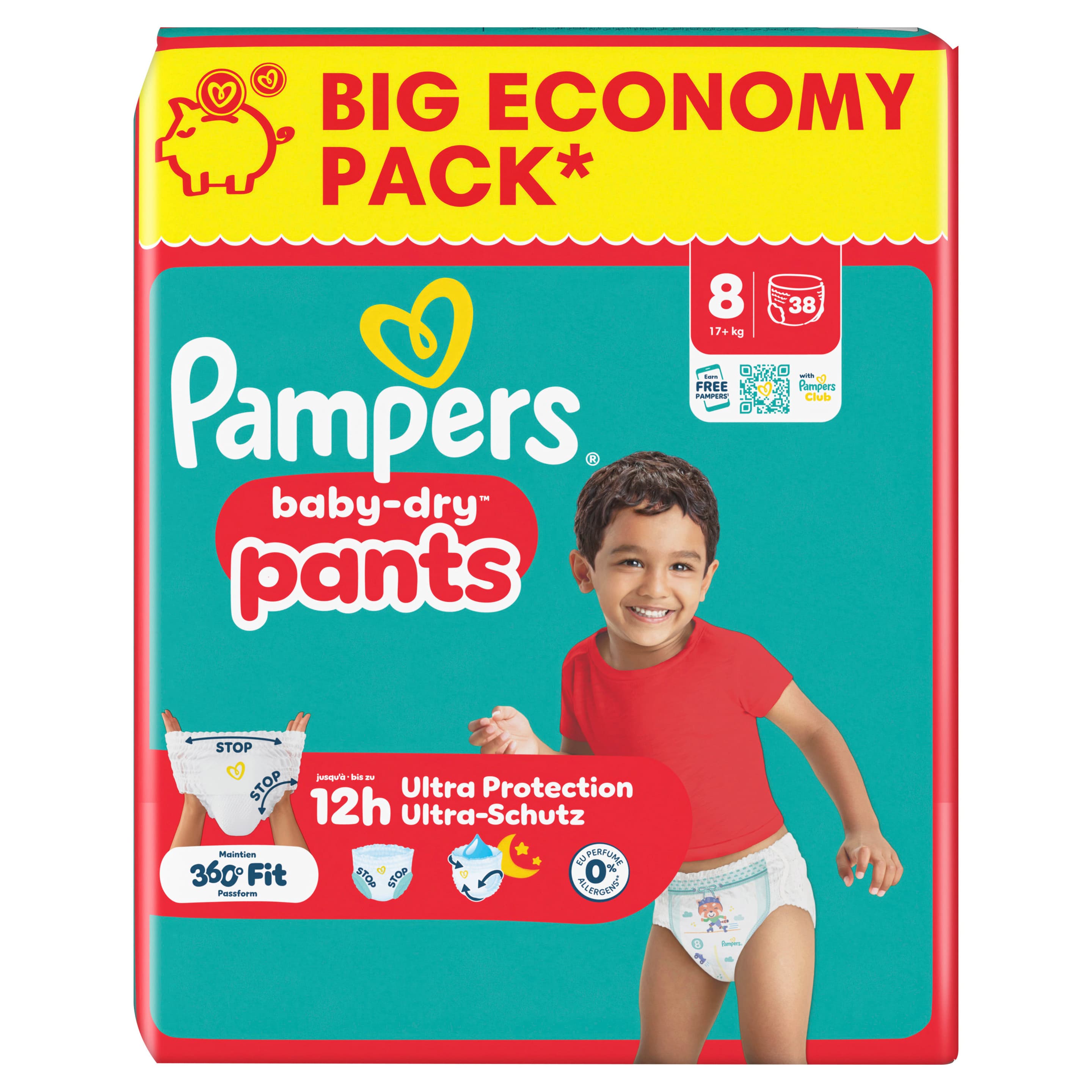 Pampers Baby Dry Pants Windeln Gr.8 Extra Large 17+kg Big Economy Pack