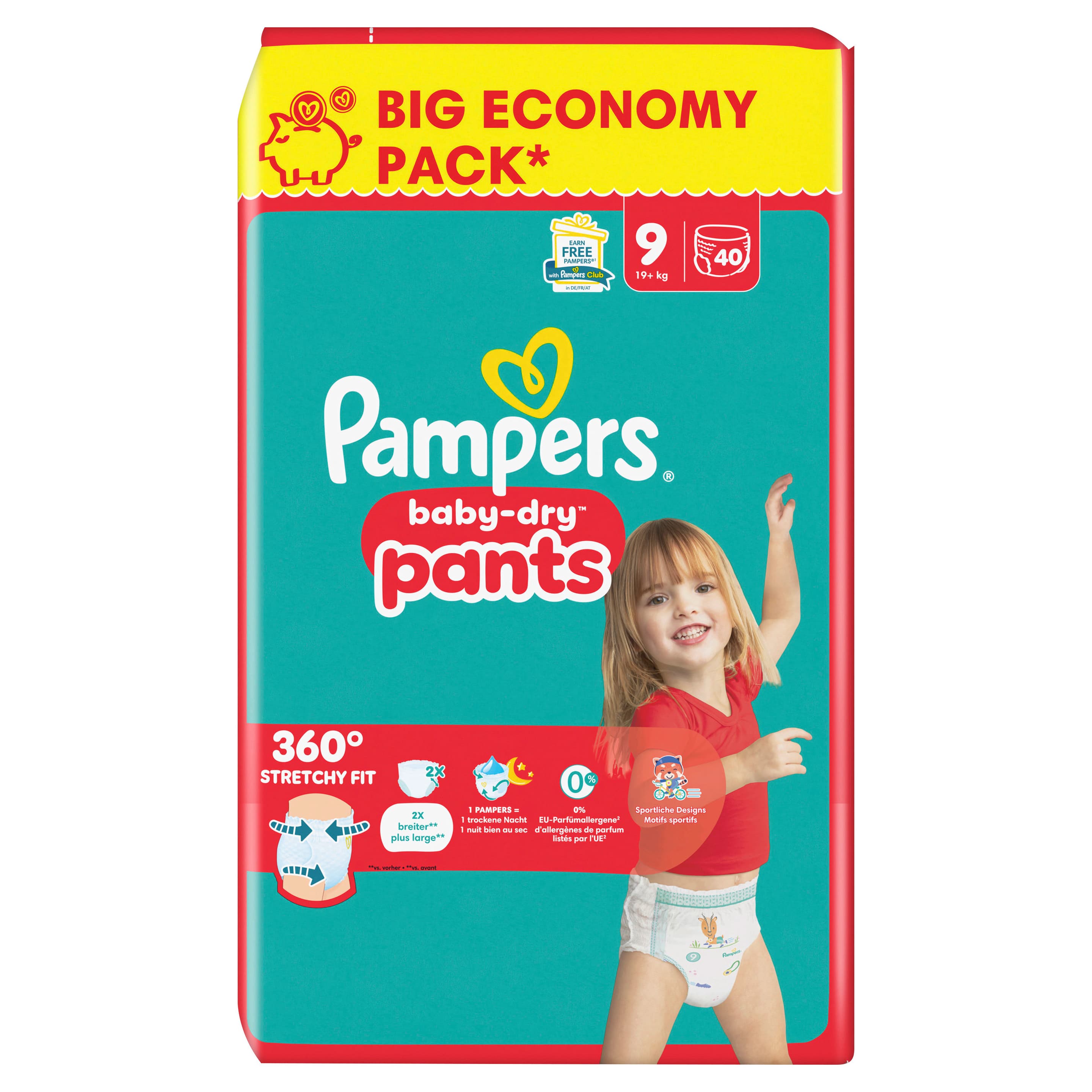 Pampers Baby Dry Pants Windeln Gr. 9 Extra Large 19+kg Big Economy Pack
