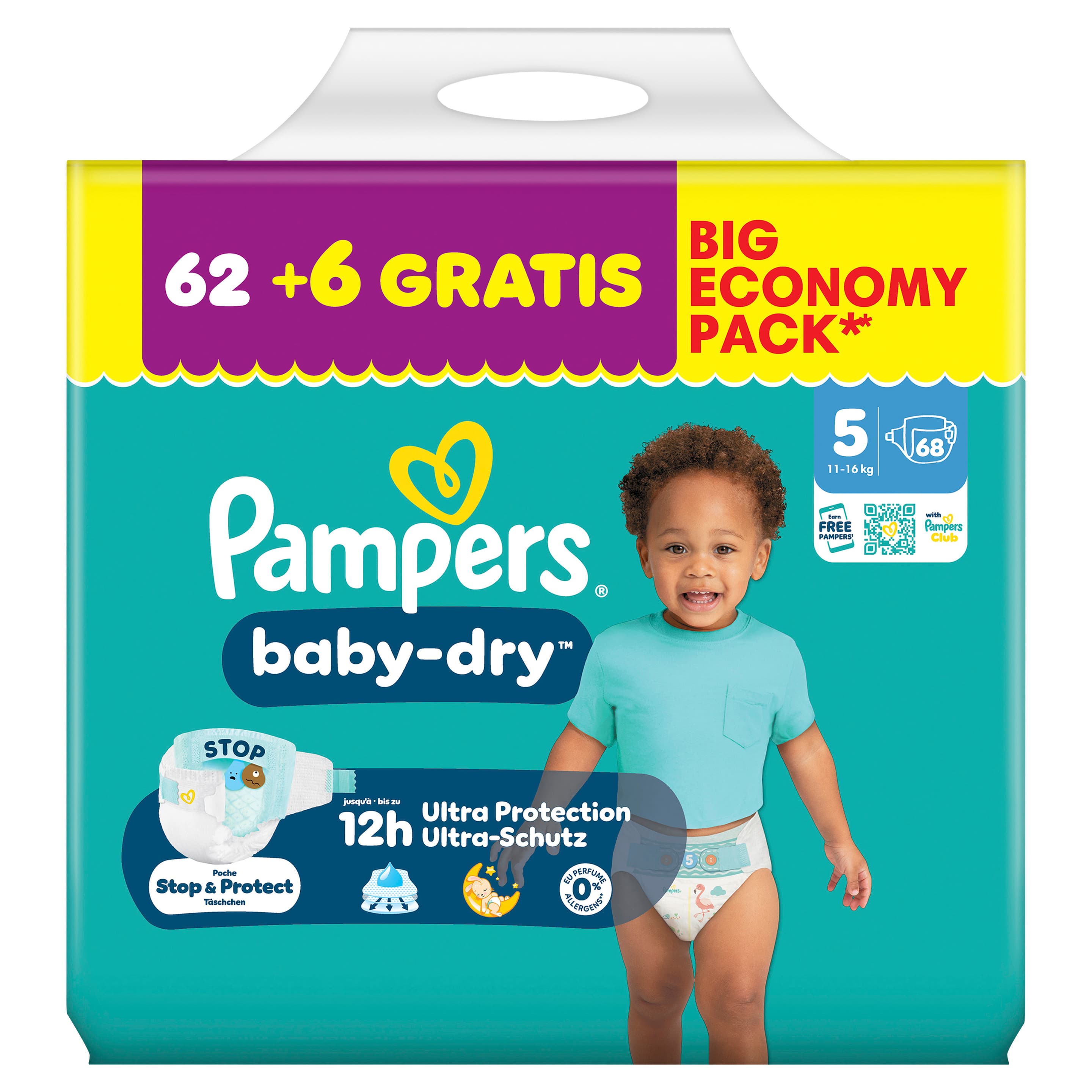 Pampers BABY DRY Windeln Gr.5 Junior 11-16kg Big Economy Pack