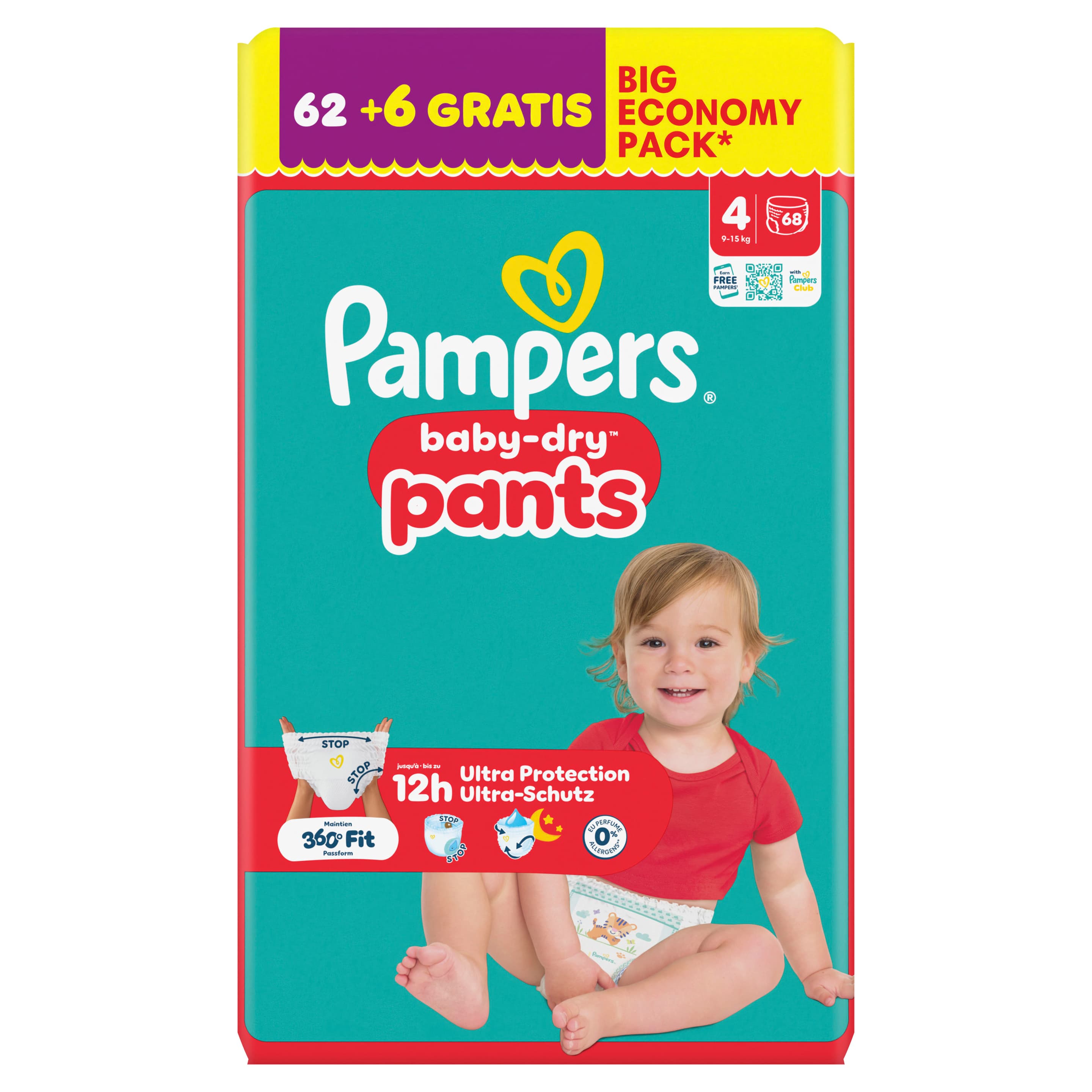 Pampers BABY DRY Windeln Pants Gr.4 Maxi 9-15kg Big Economy Pack
