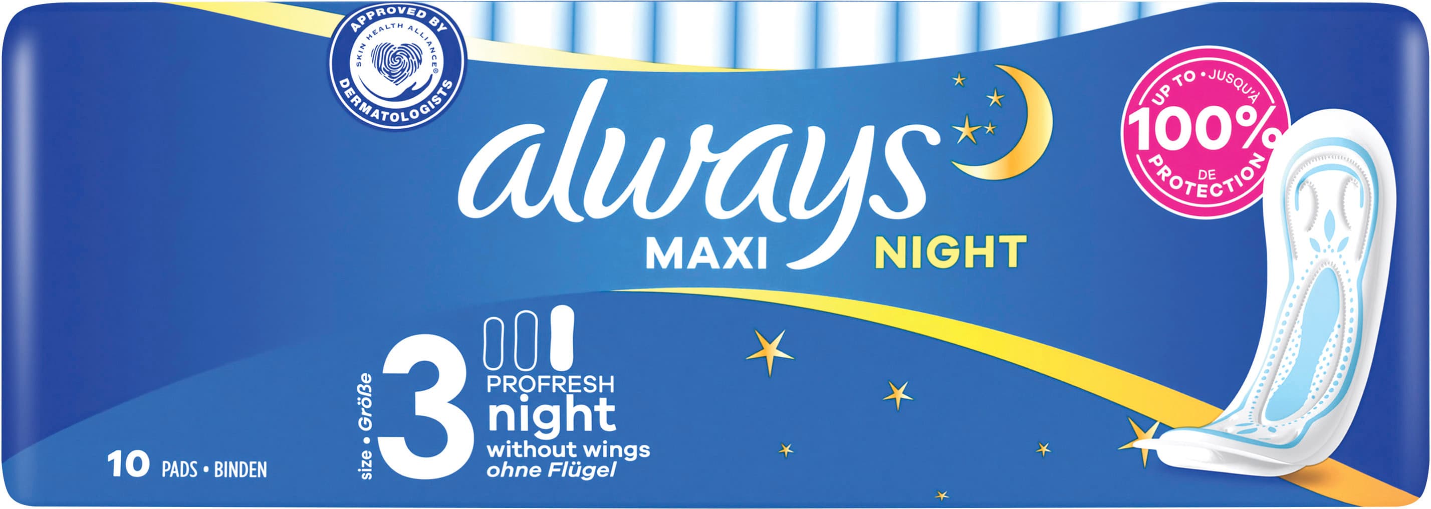 Always MAXI Damenbinden ProFresh Night 10ST