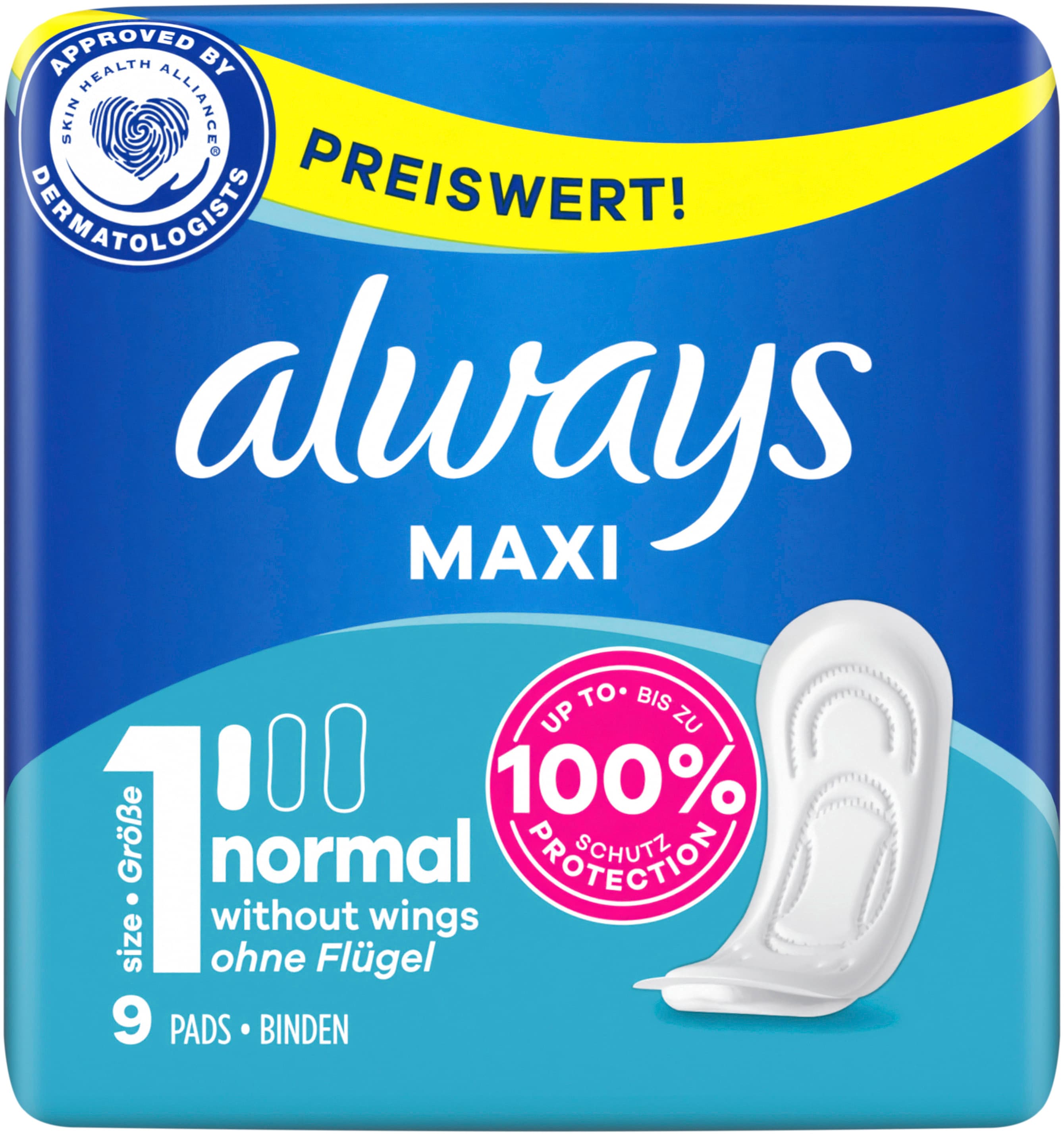 Always Maxi Damenbinden Classic 9ST Sparpaket