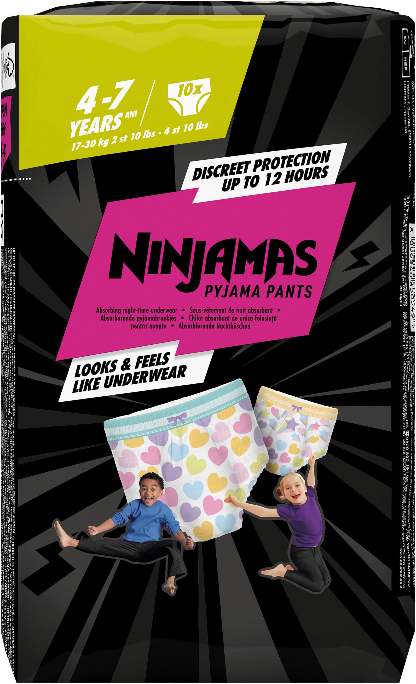 Ninjamas Pyjama Pants für Mädchen 4-7 Jahre