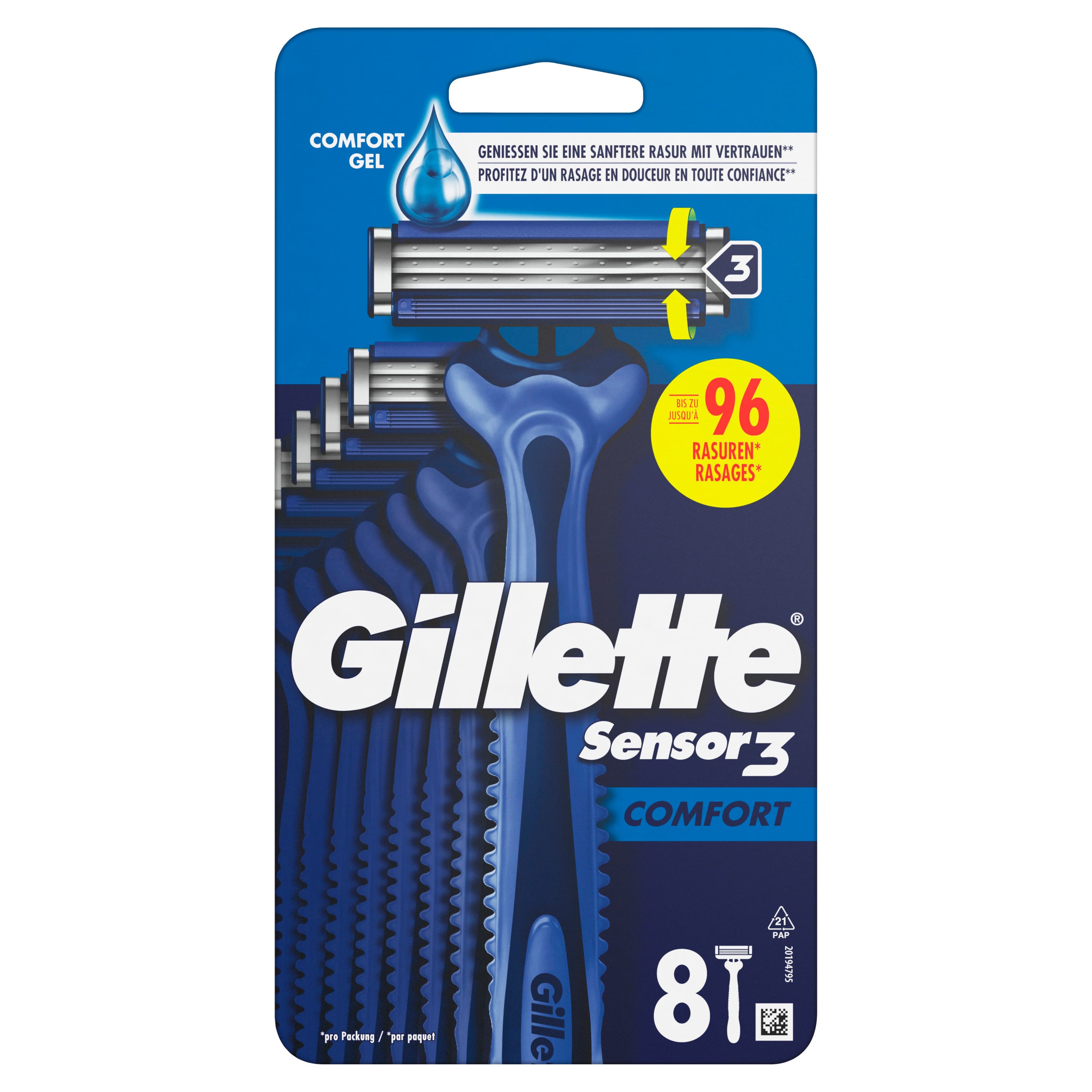 Gillette Einweg Rasierer Sensor3 Comfort