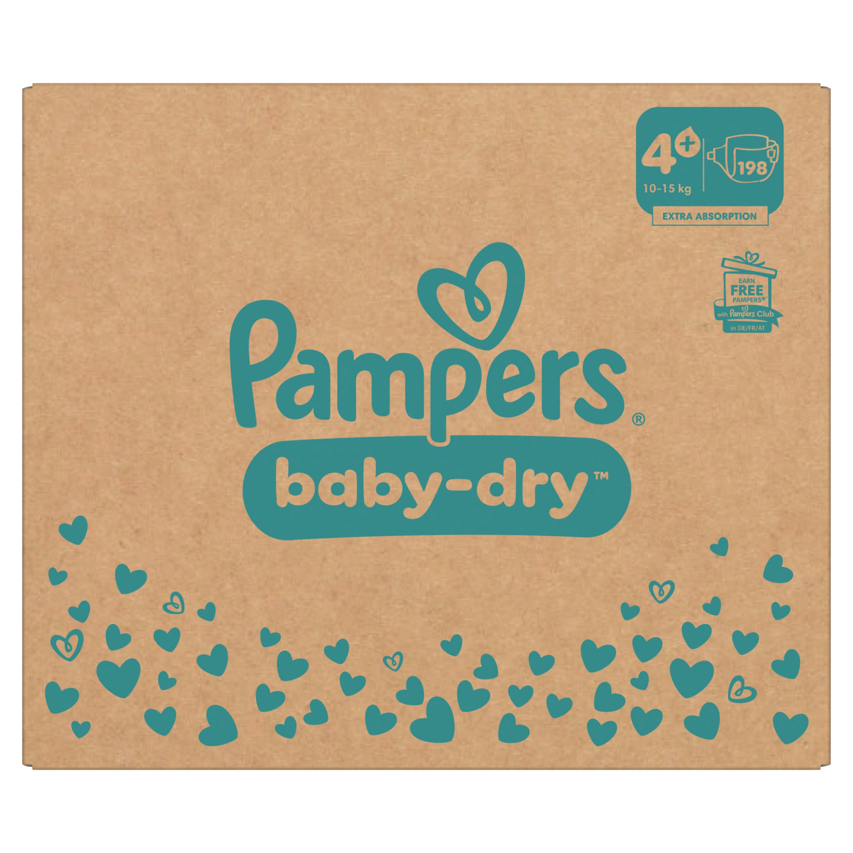 Pampers BABY DRY Windeln Gr.4+ Maxi Plus 10-15kg MonatsBox