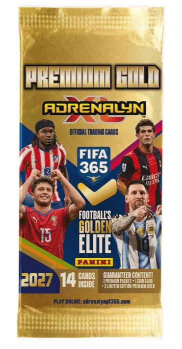 Panini FIFA 365 Adrenalyn XL 2027 Premium Gold Pack – 14 Trading Cards