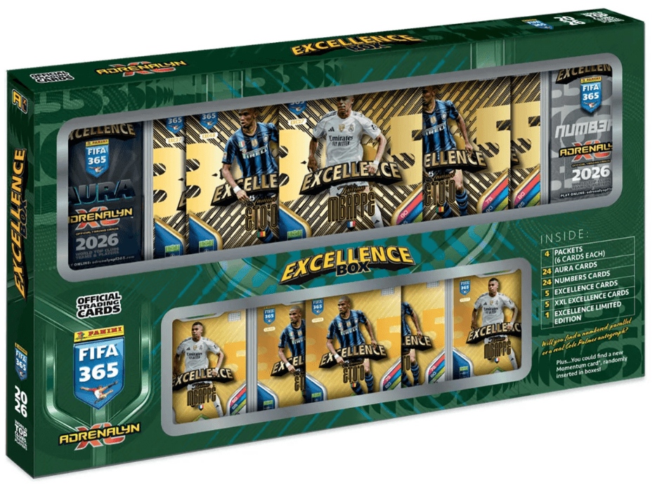 Panini FIFA 365 Adrenalyn XL 2027 Excellence Box – AURA, FLUO & XXL Cards