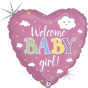 Artona - Folienballon: Welcome Baby Girl, 46 cm