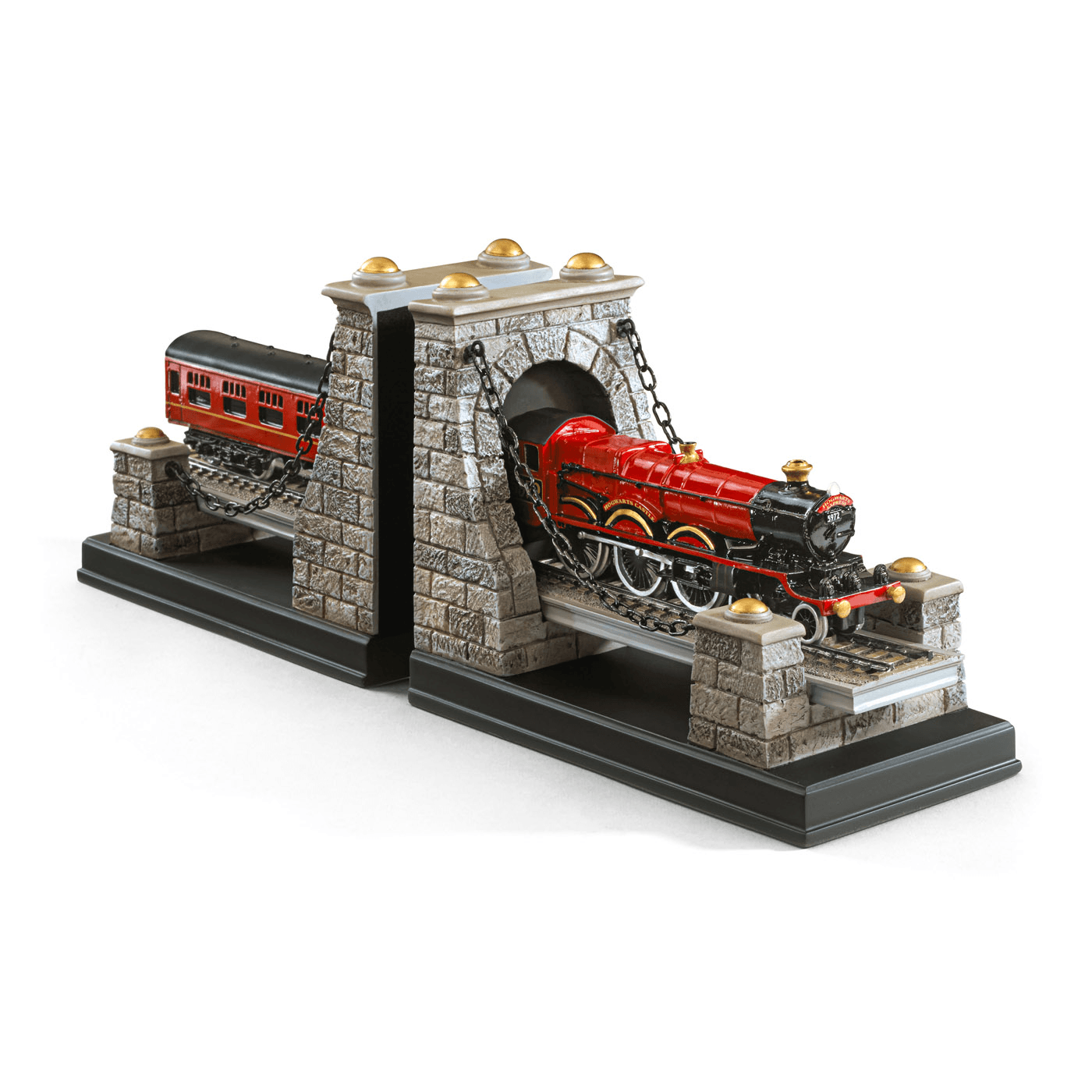 The Noble Collection - Harry Potter Hogwarts Express Bookend Set NN7362 – Handbemalt & Massiv