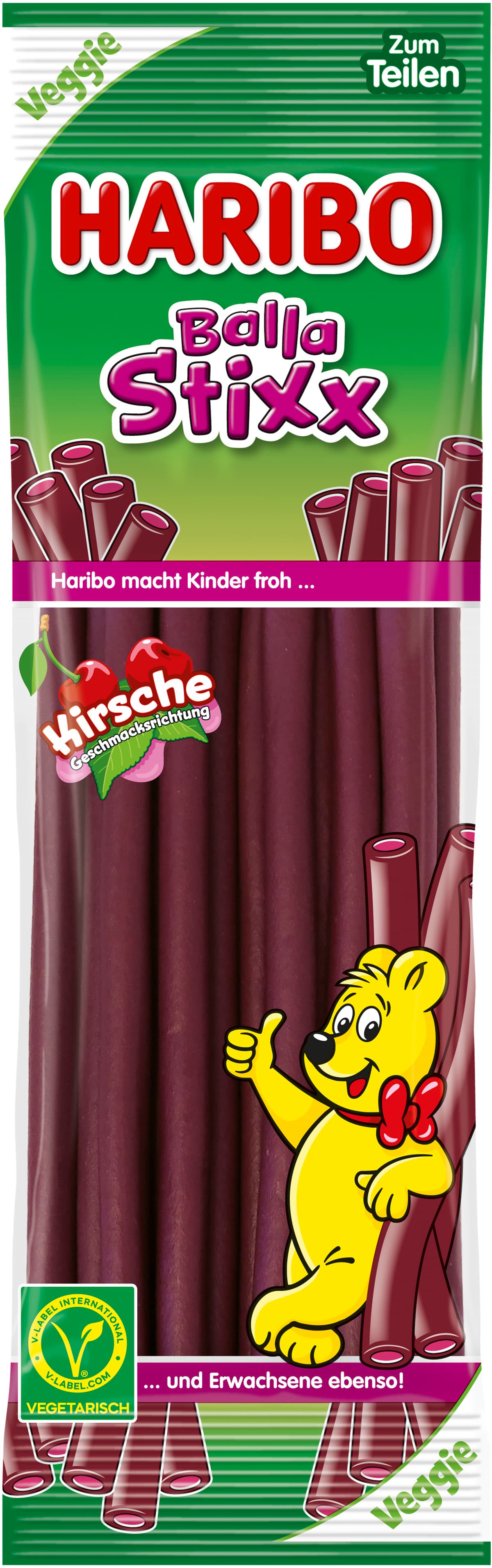 Haribo Fruchtgummi Balla Stixx Kirsch Veggie