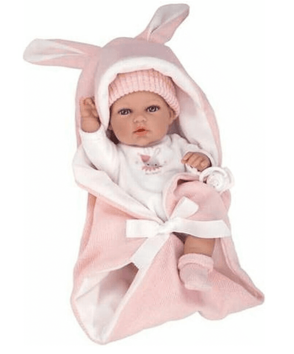 Arias Babypuppe Natal Rosa 30 cm mit Schlafsack und Zubehör