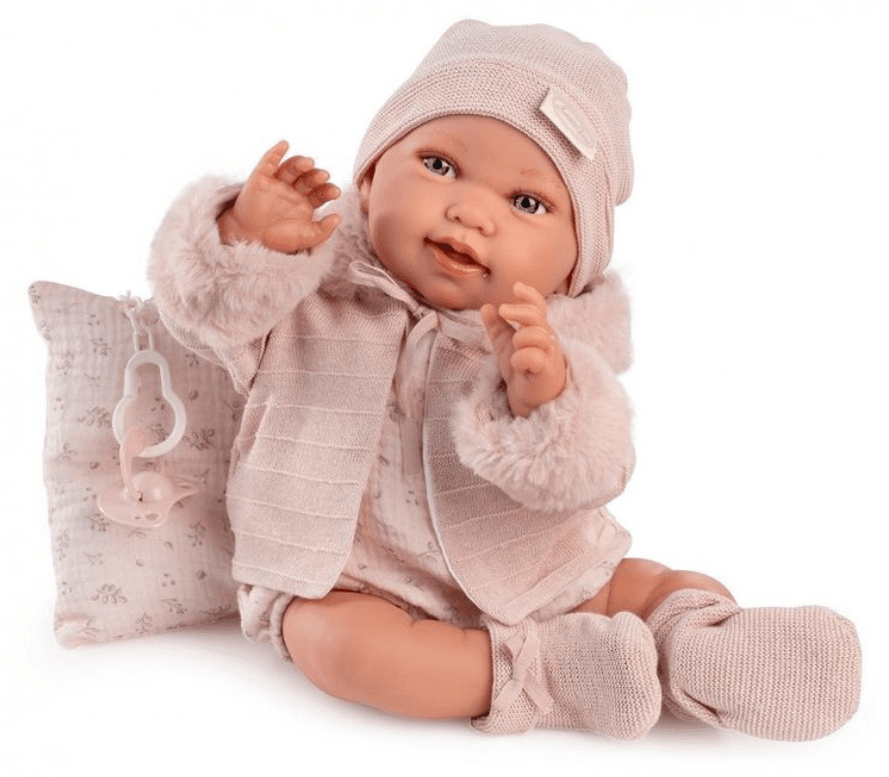Antonio Juan Pipa Invierno 42 cm Babypuppe mit Winteroutfit und weichem Stoffkörper