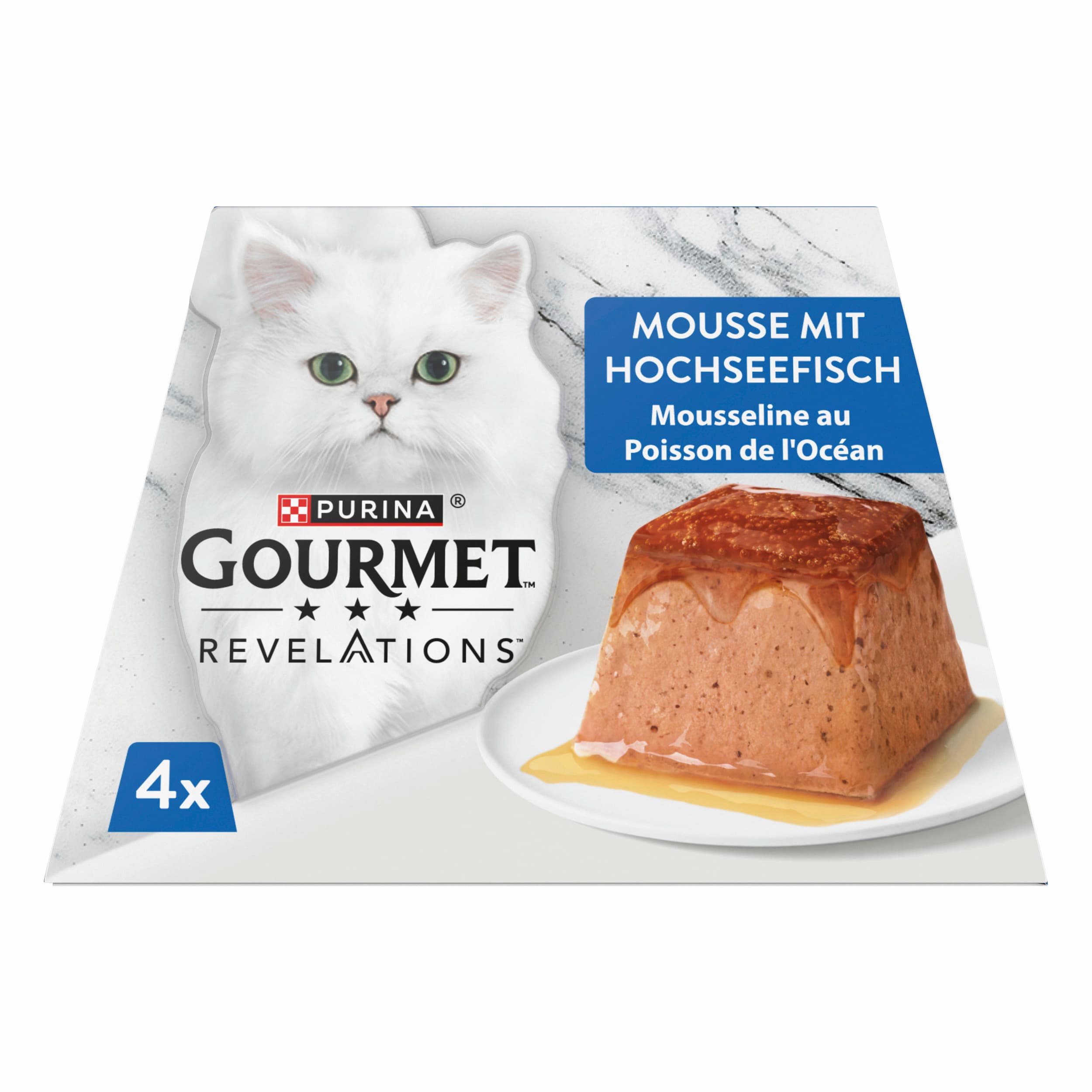 PURINA Gourmet Revelations Mousse Hochseefisch mit Sauce Katzennassfutter