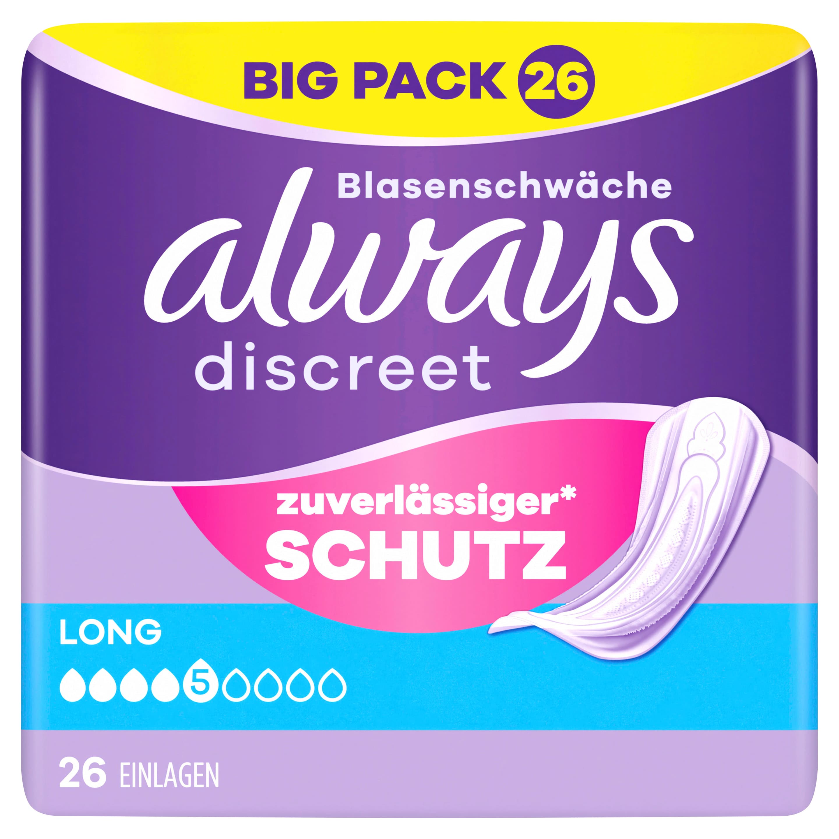 Dlhé inkontinenčné vložky Always Discreet