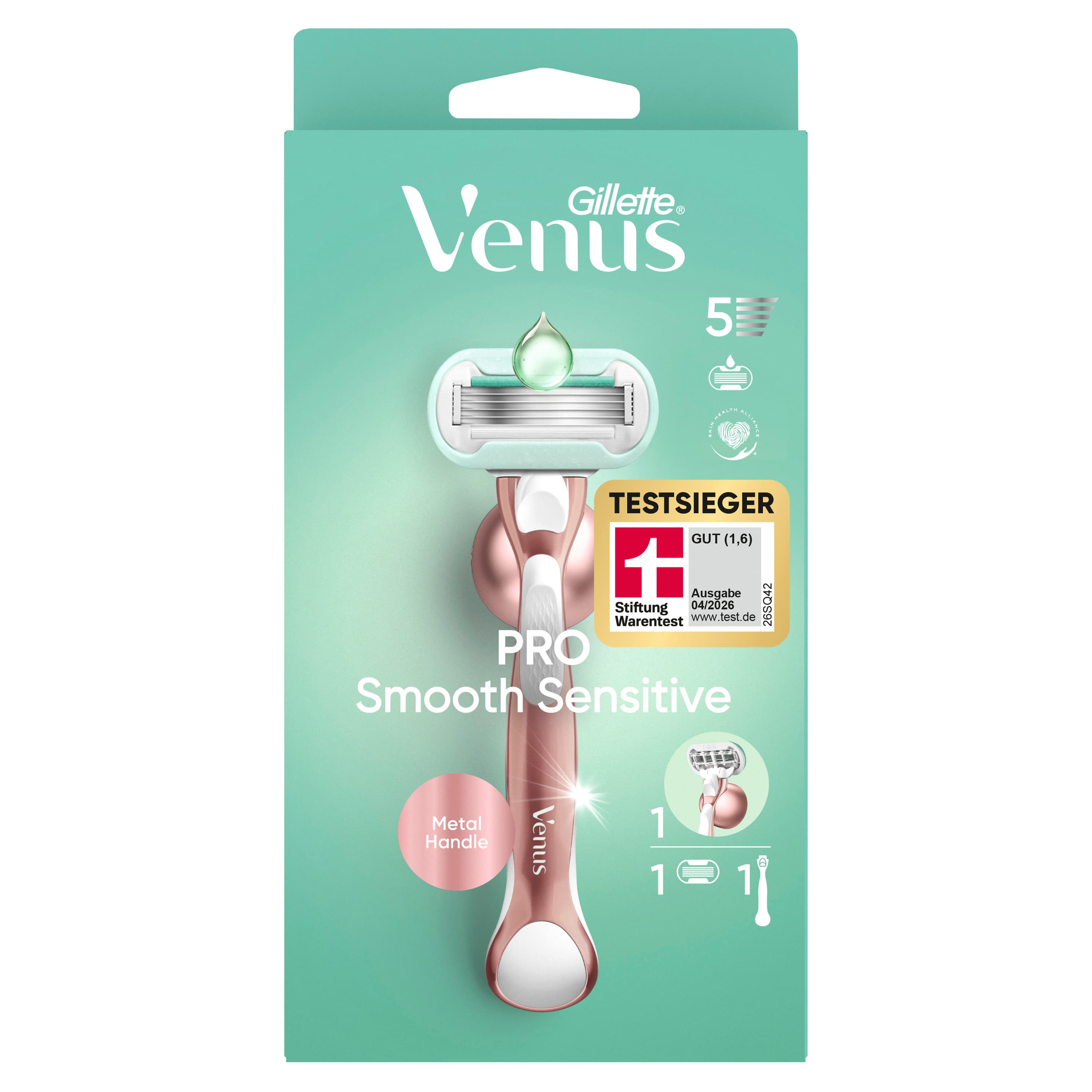 Gillette Venus Rasierer Pro Smooth Sensitive Rosegold