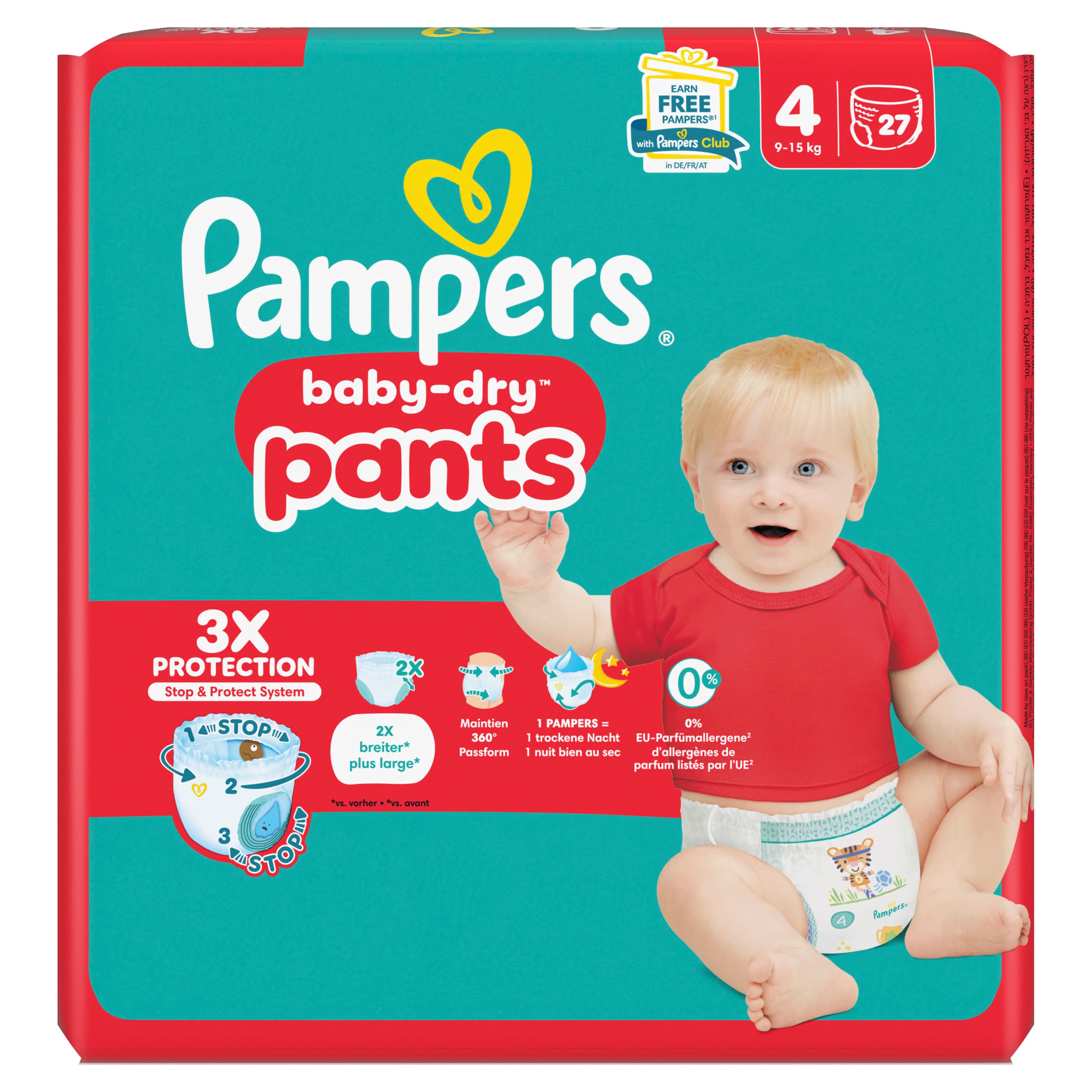 Pampers Baby Dry Pants Windeln Gr.4 Maxi 9-15kg Single Pack