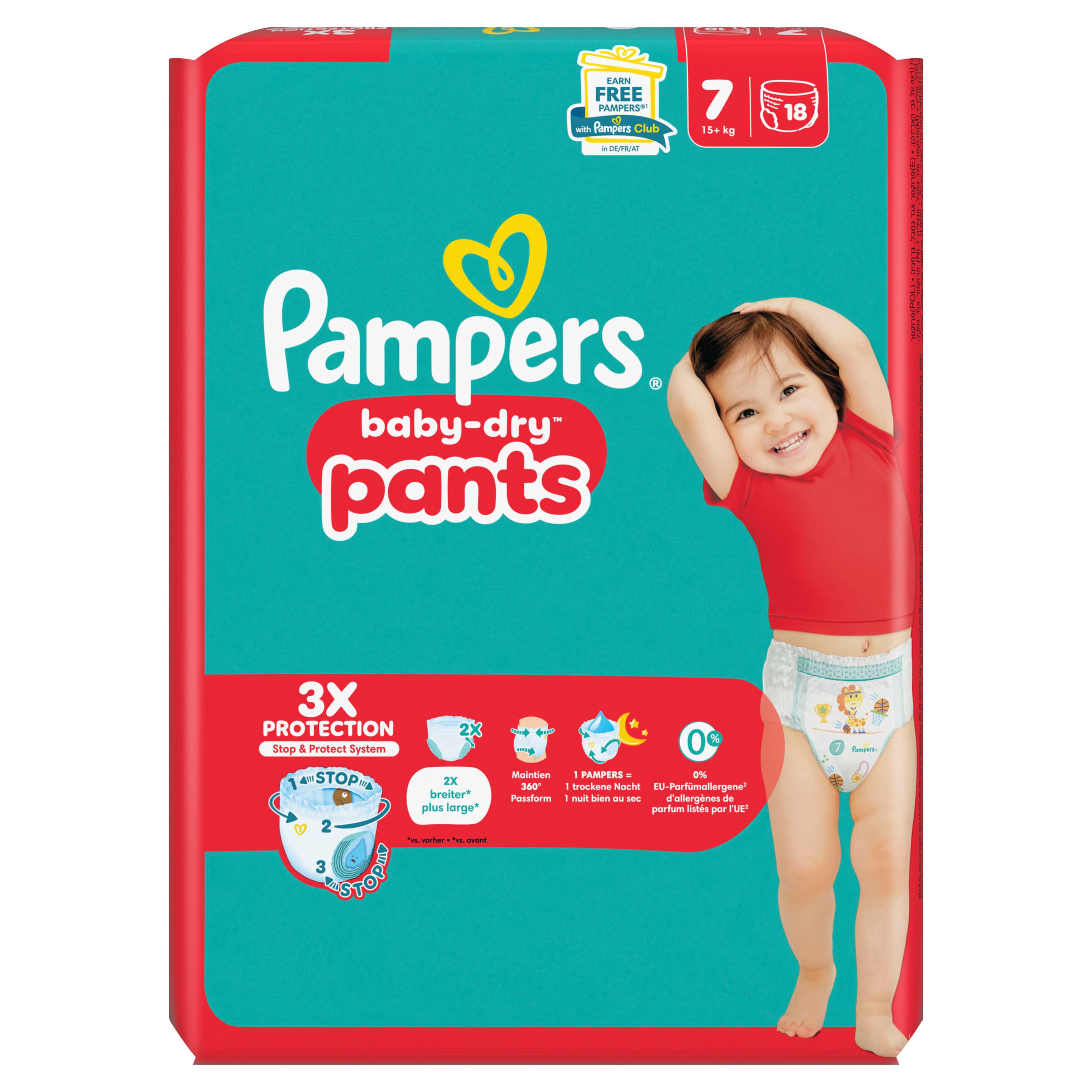 Pampers Baby Dry Pants Windeln Gr.7 Extra Large 15+kg Single Pack