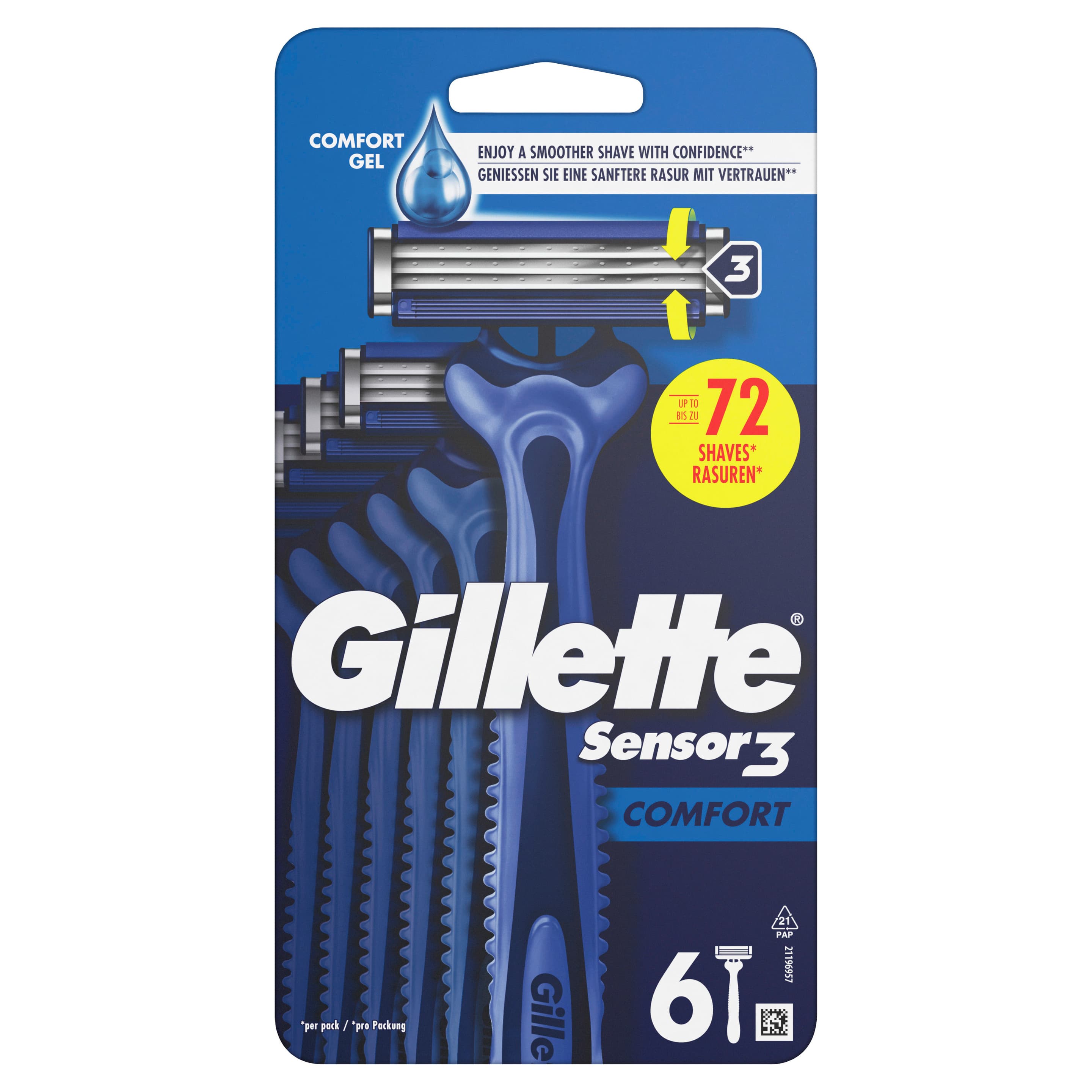 Gillette Einweg Rasierer Sensor3 Comfort