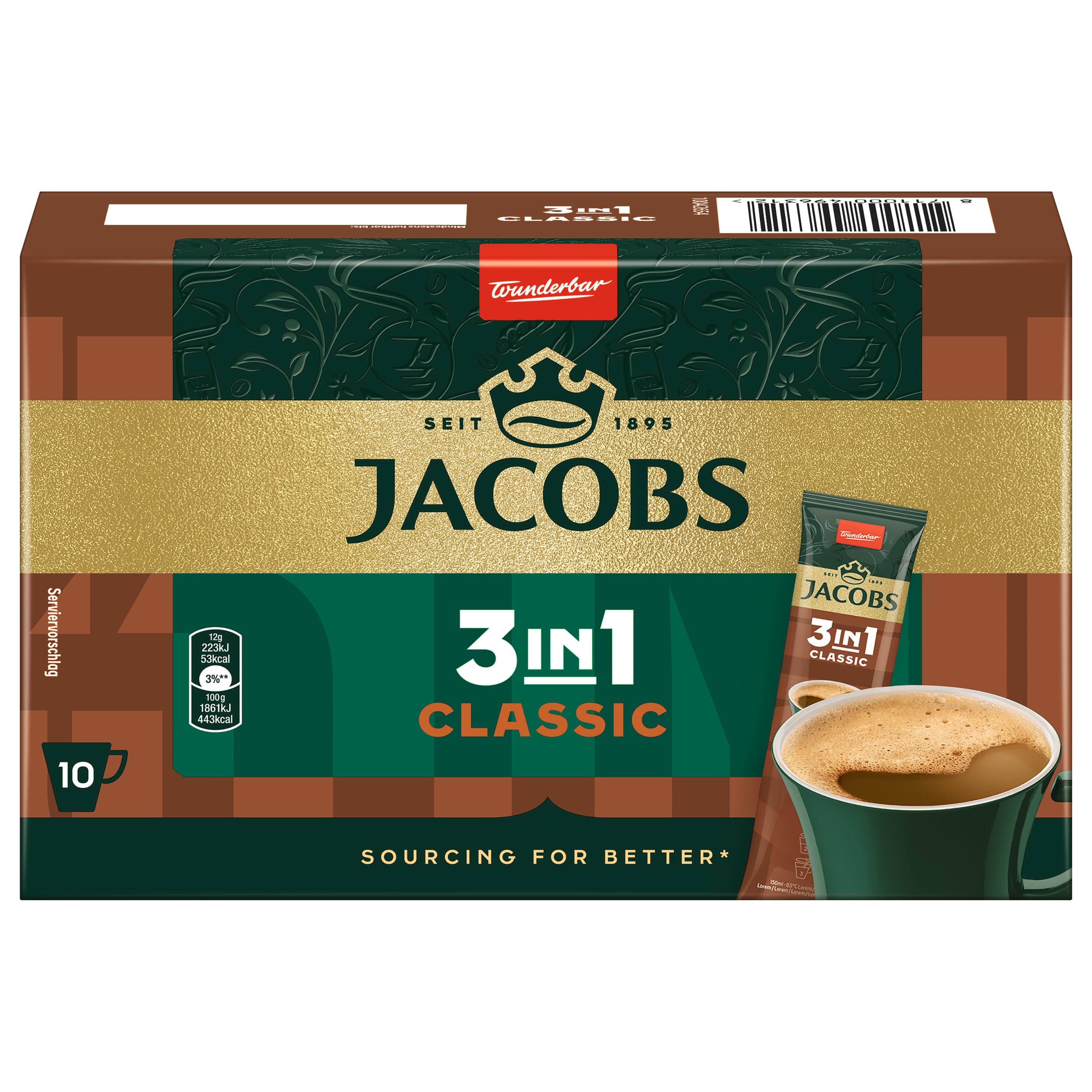 Jacobs Classic 3 u 1 instant štapići za kavu