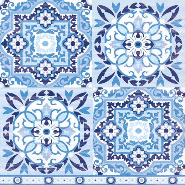 Ambiente Servietten Tiles Blue 33x33cm