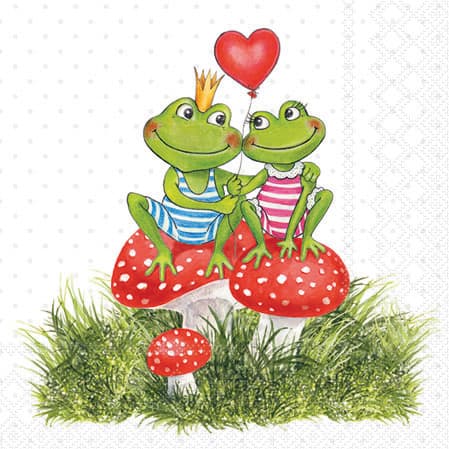 Ambiente Servietten Frogs in Love 25x25cm