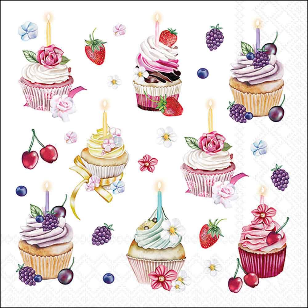 Ambiente Servietten Fruity Cupcakes 33x33cm