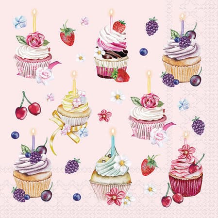 Ambiente Servietten Fruity Cupcakes 25x25cm