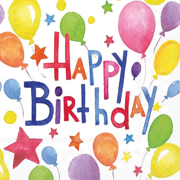Bella Casa Servietten Colourful Birthday 33x33cm